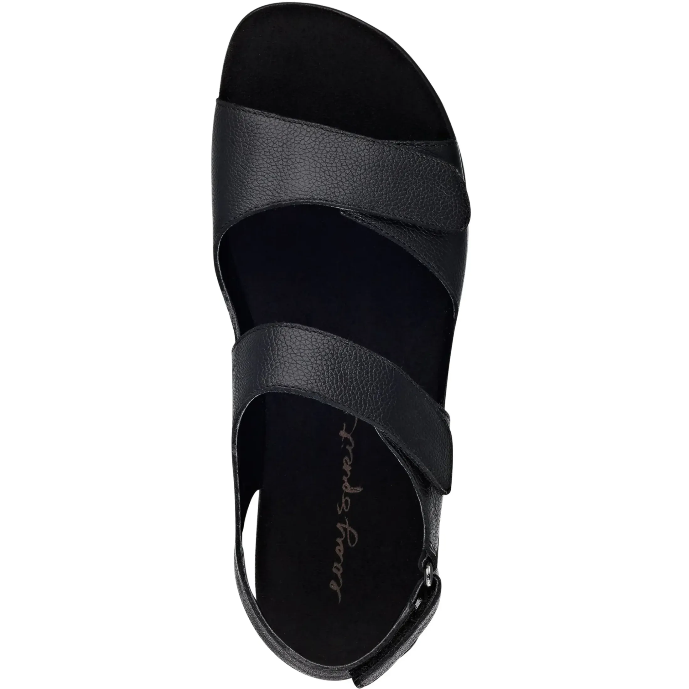 Casual|Flats>Easy Spirit Hartwell Flat Sandals Black Leather