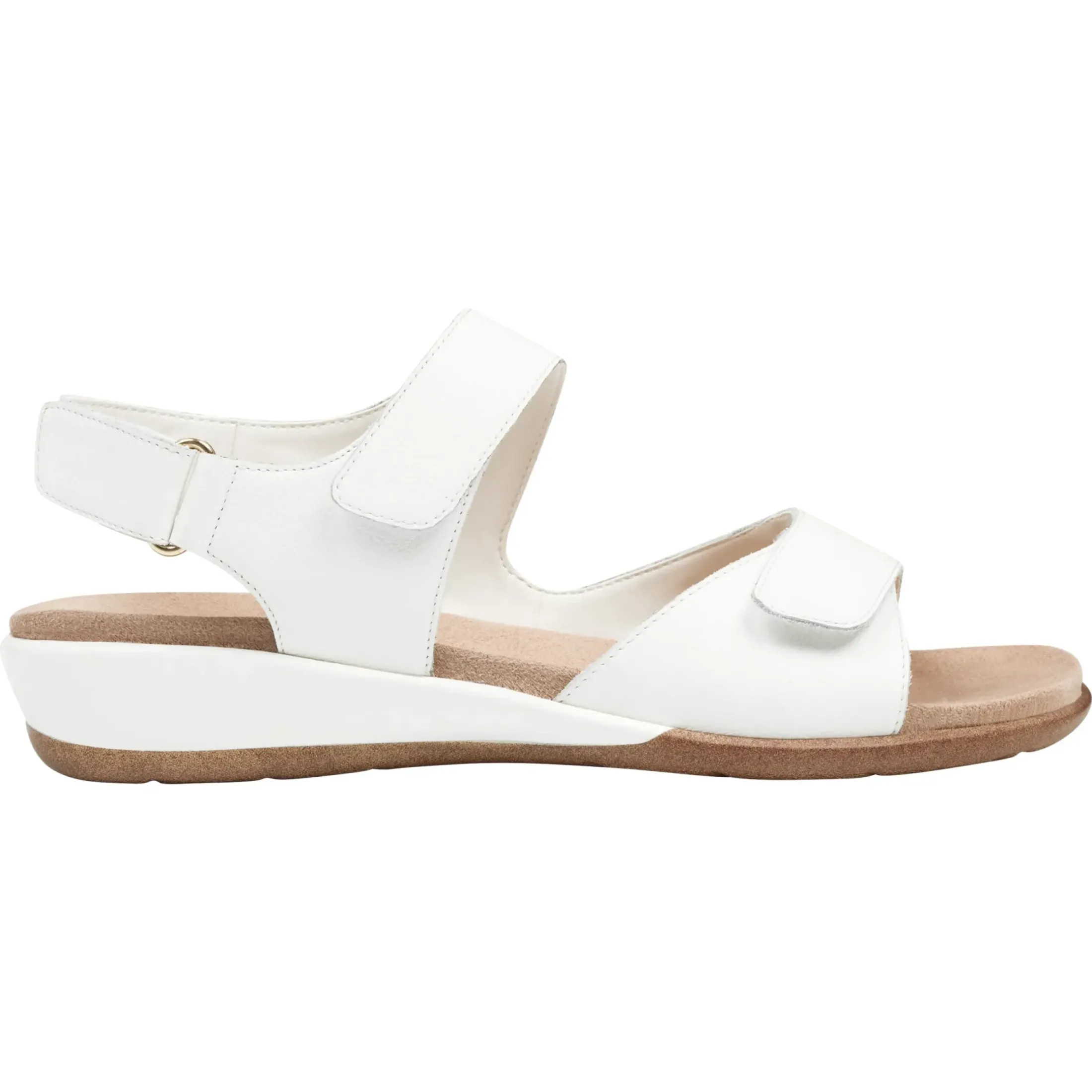 Casual|Flats>Easy Spirit Hartwell Flat Sandals White Leather