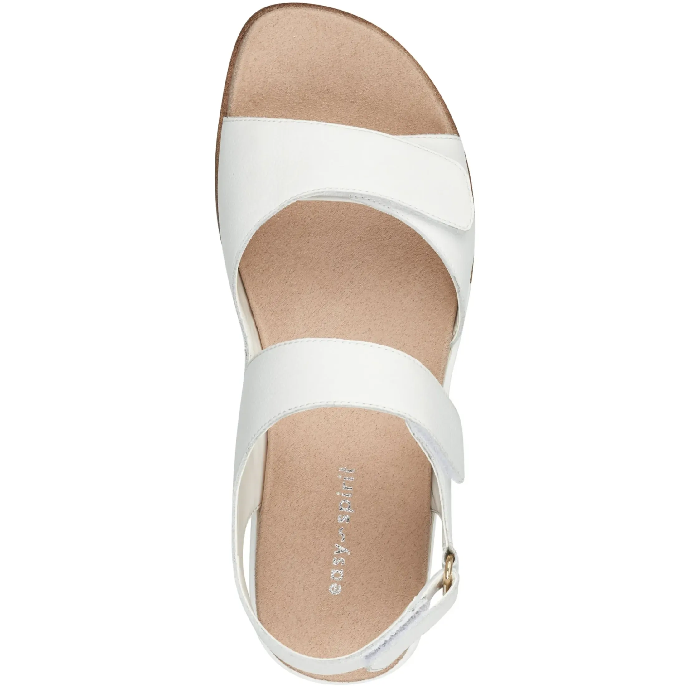 Casual|Flats>Easy Spirit Hartwell Flat Sandals White Leather