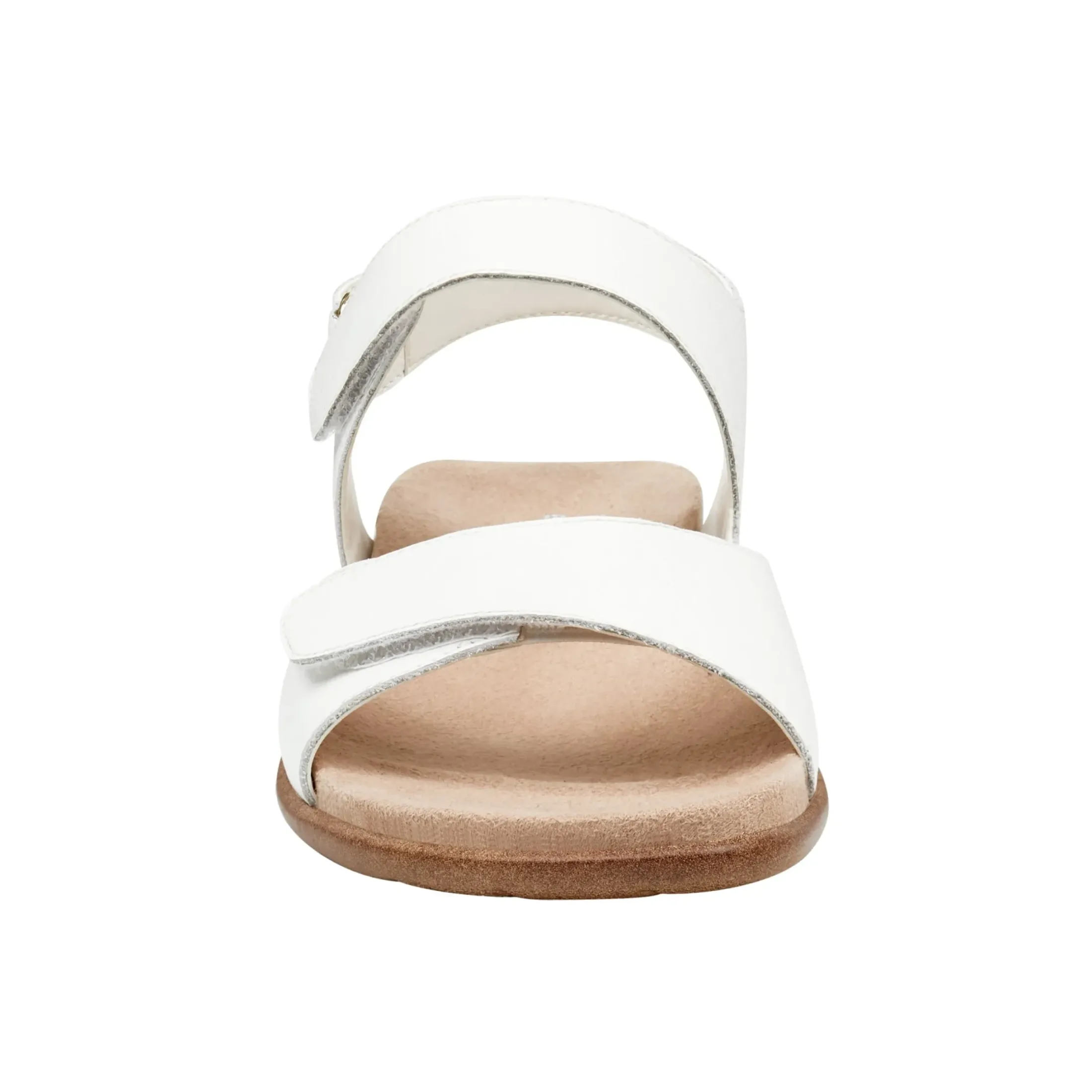 Casual|Flats>Easy Spirit Hartwell Flat Sandals White Leather