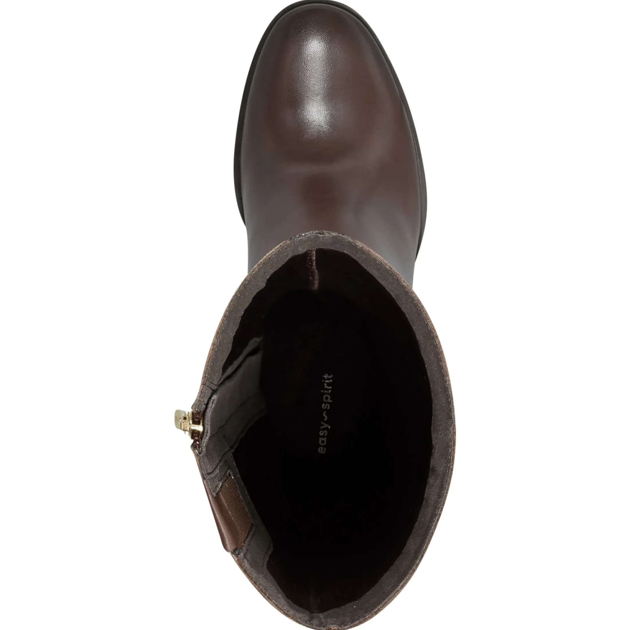 eFlex|eFlex>Easy Spirit Imani Block Heel Boots Brown Leather