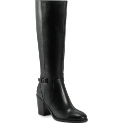 eFlex|eFlex>Easy Spirit Imani Block Heel Boots Black Leather