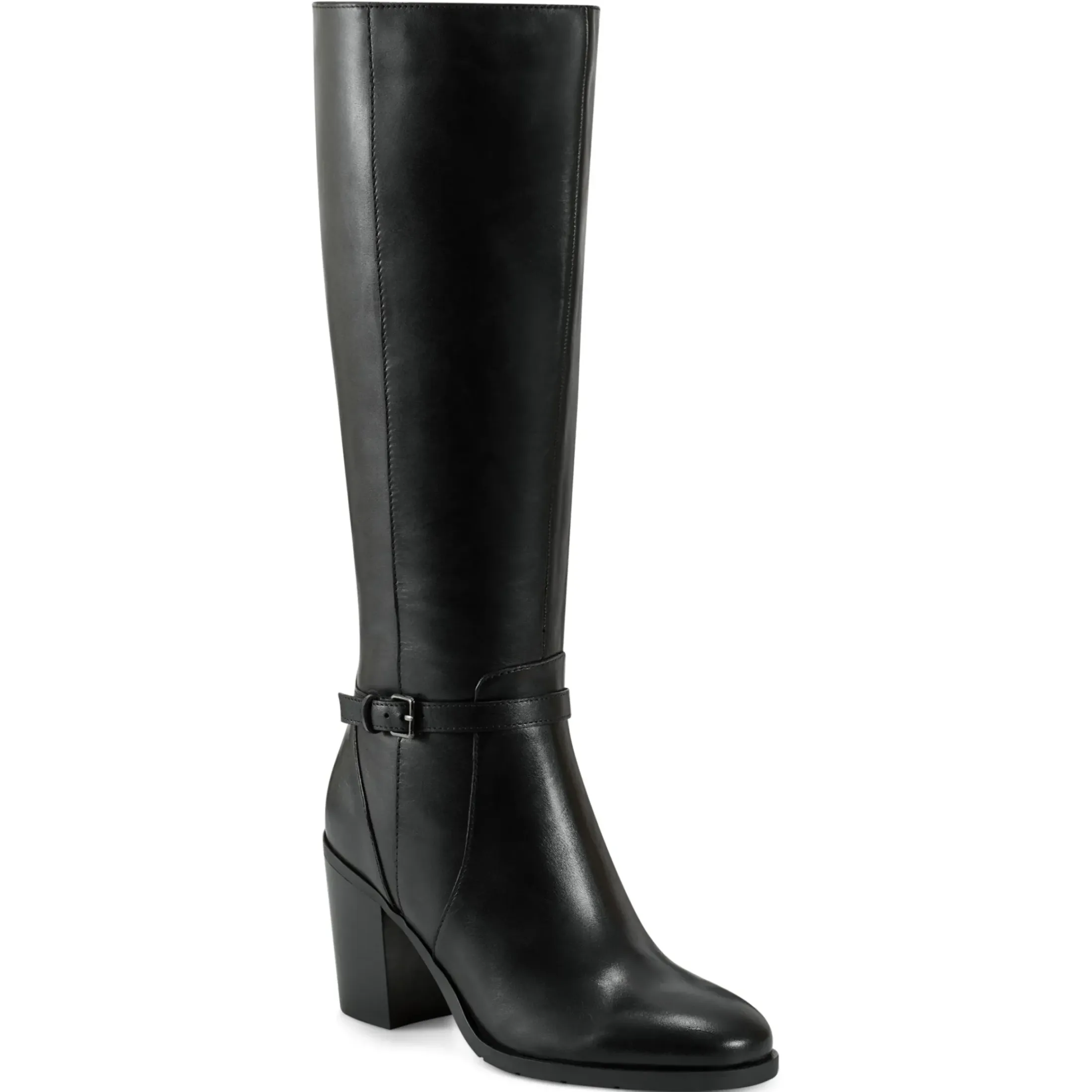 eFlex|eFlex>Easy Spirit Imani Block Heel Boots Black Leather