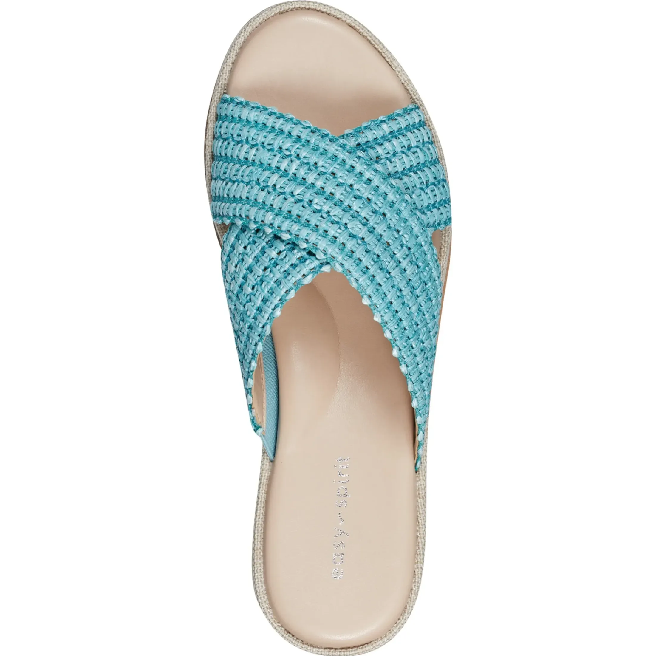 Espadrilles & Wedges|Espadrilles & Wedges>Easy Spirit Irene Wedge Sandals Turquoise Raffia