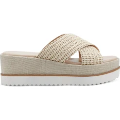 Espadrilles & Wedges|Espadrilles & Wedges>Easy Spirit Irene Wedge Sandals Cream Raffia