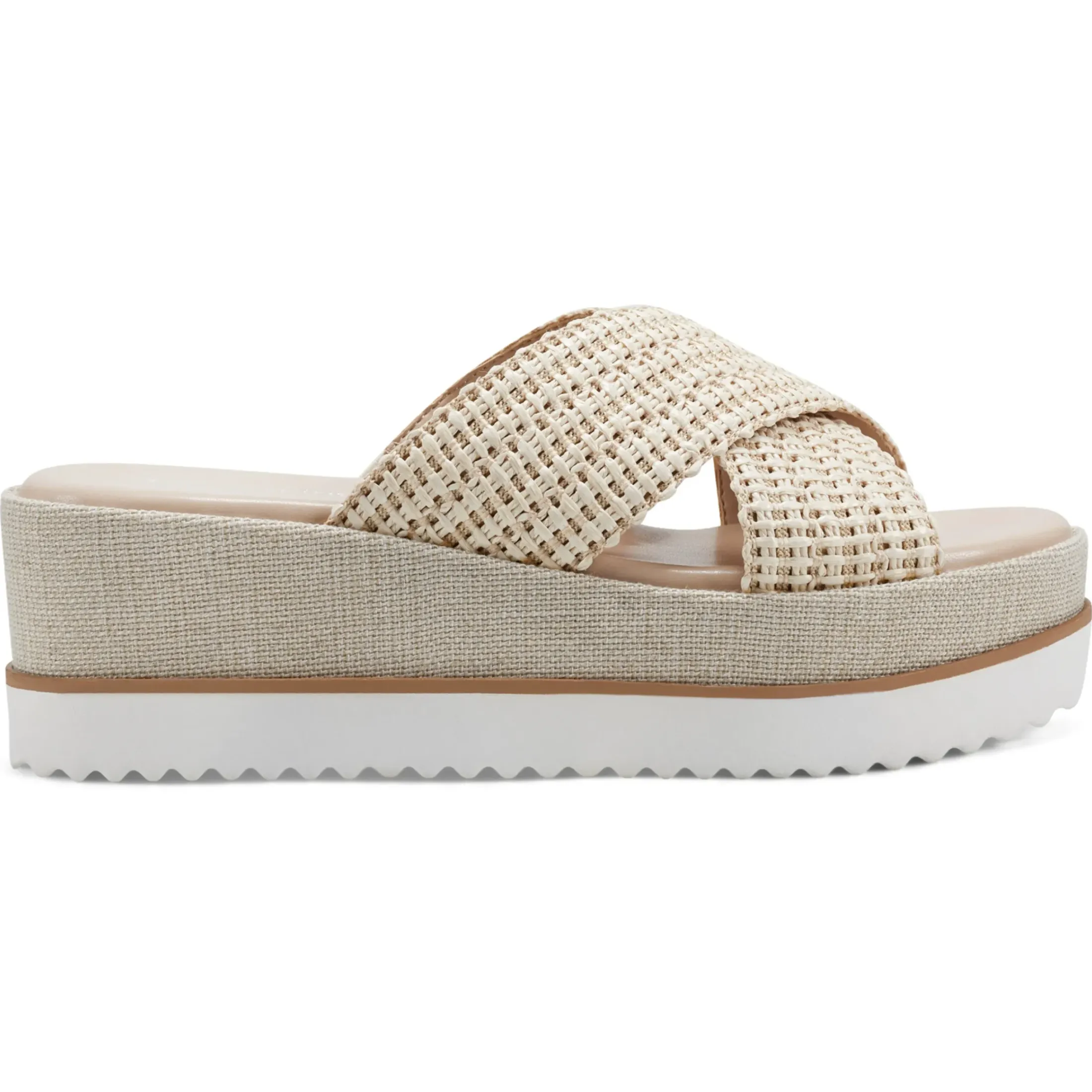 Espadrilles & Wedges|Espadrilles & Wedges>Easy Spirit Irene Wedge Sandals Cream Raffia
