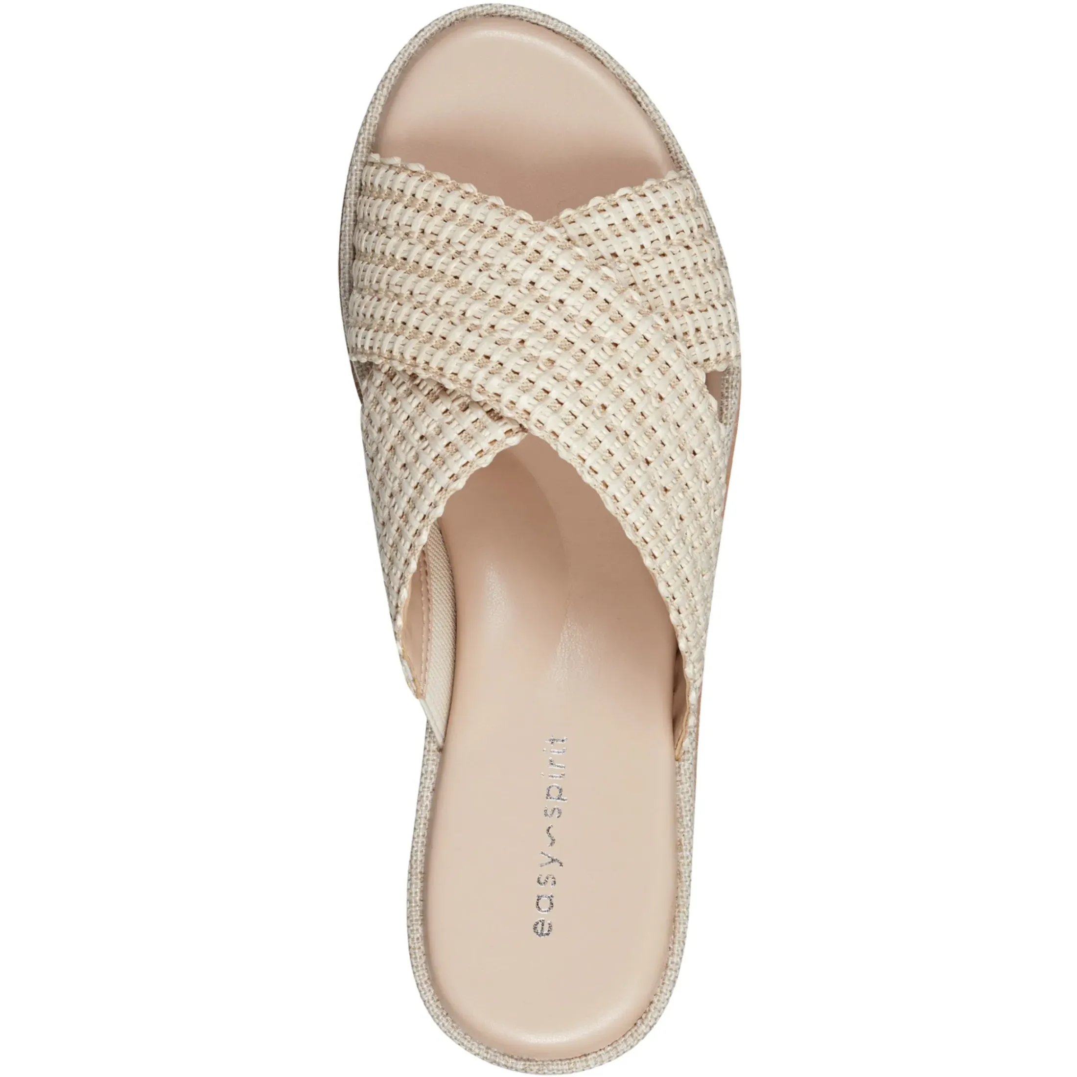 Espadrilles & Wedges|Espadrilles & Wedges>Easy Spirit Irene Wedge Sandals Cream Raffia