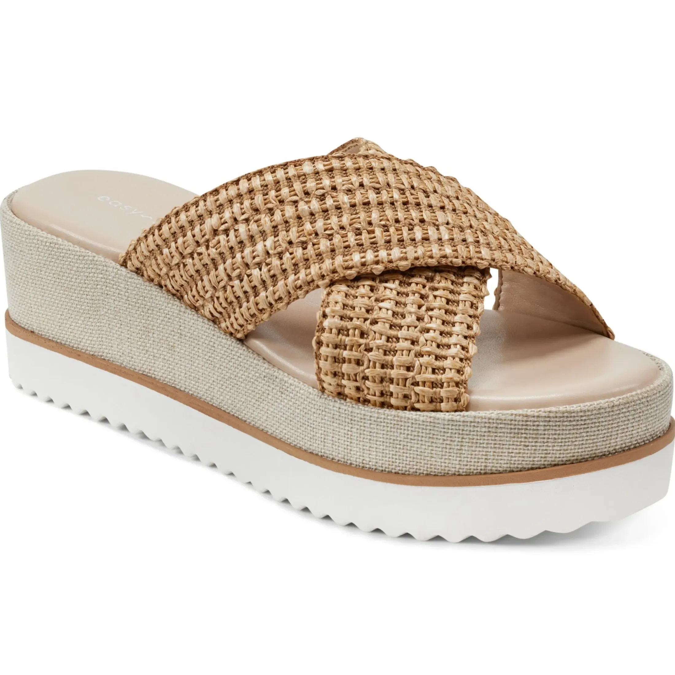 Espadrilles & Wedges|Espadrilles & Wedges>Easy Spirit Irene Wedge Sandals Natural Raffia