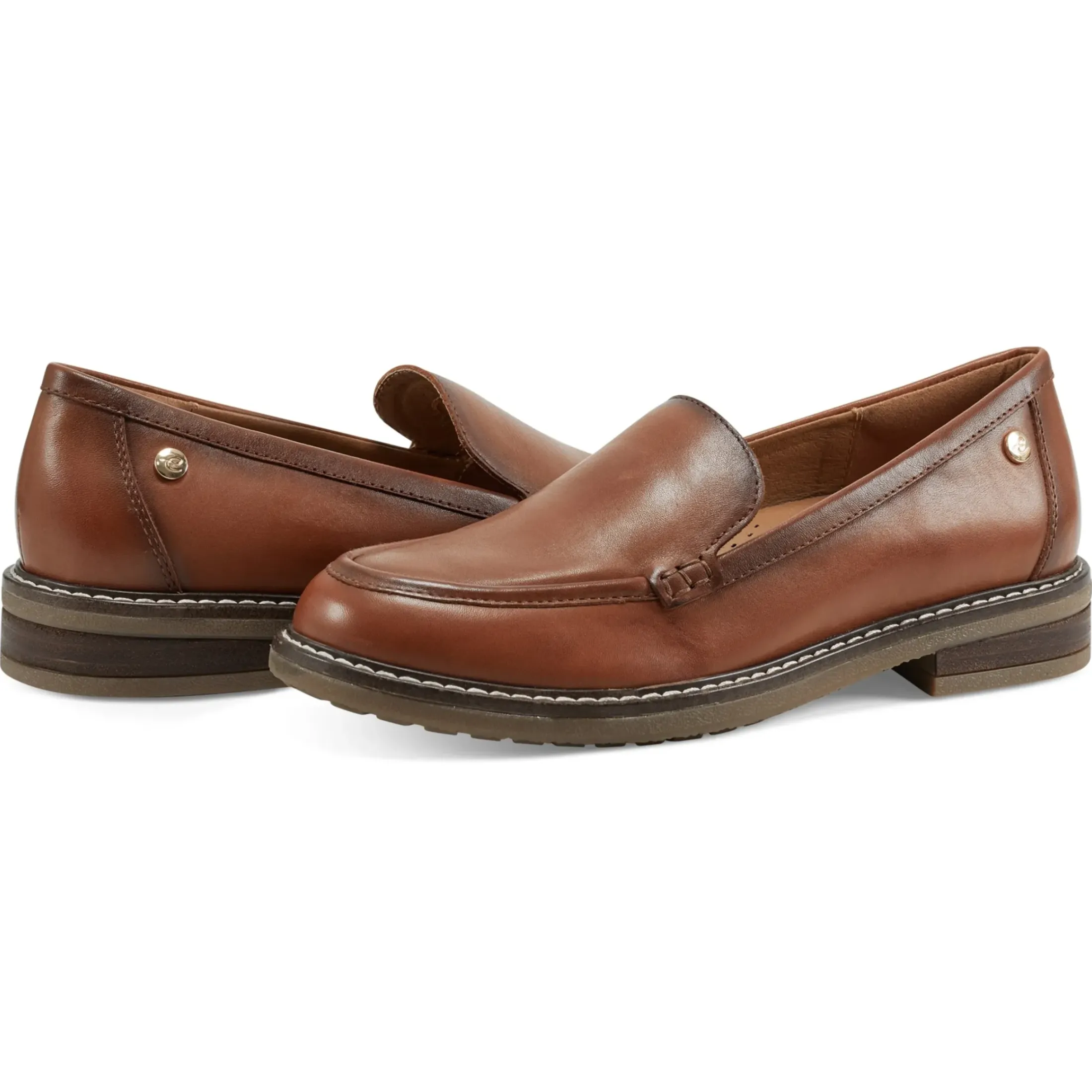 eFlex|eFlex>Easy Spirit Jaylin Casual Loafers Medium Brown Leather