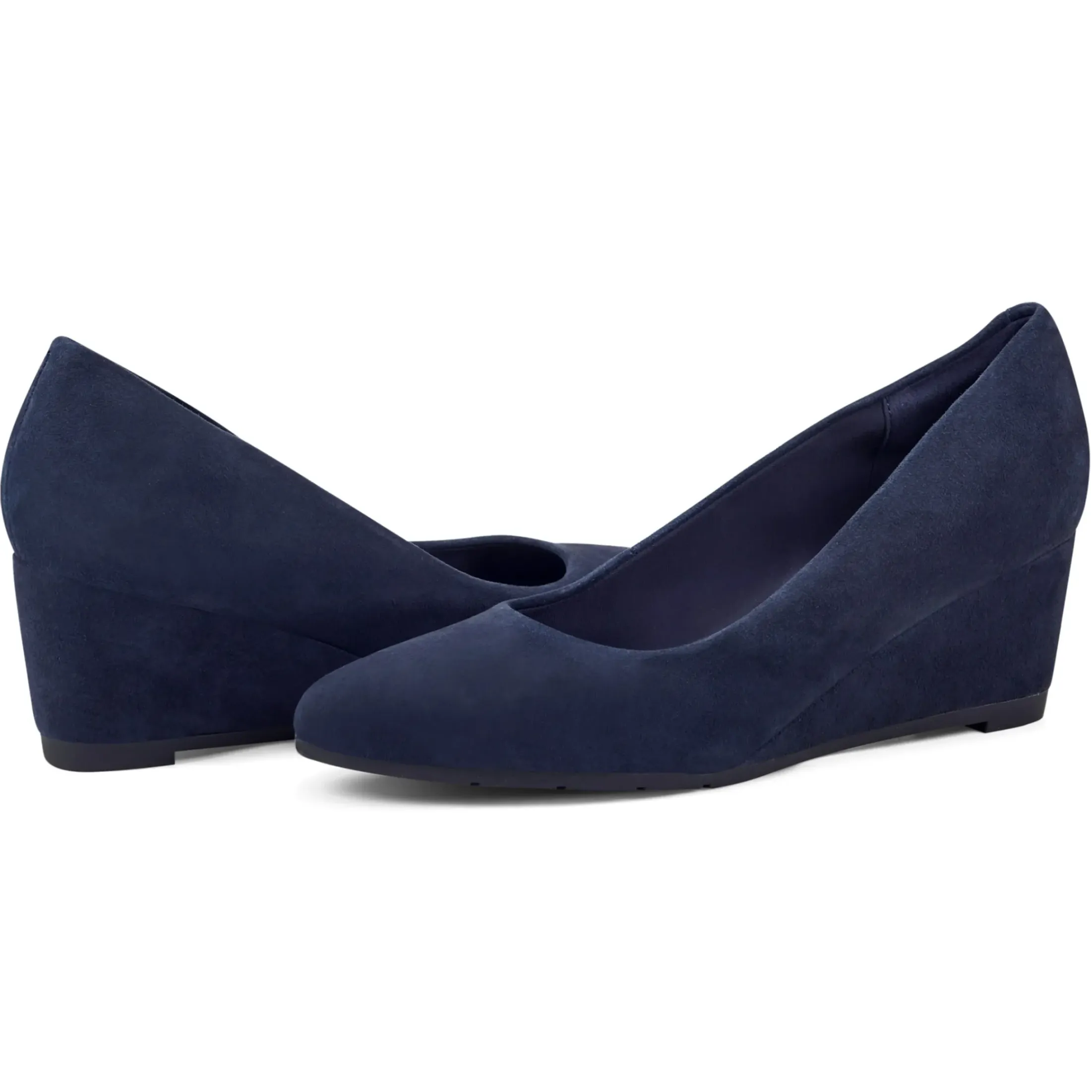 eFlex|eFlex>Easy Spirit Jinger Dress Wedges Navy Suede