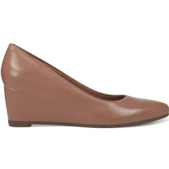 eFlex|eFlex>Easy Spirit Jinger Dress Wedges Tan Leather