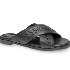 Casual|Flats>Easy Spirit Joella Slide Sandals Black Leather