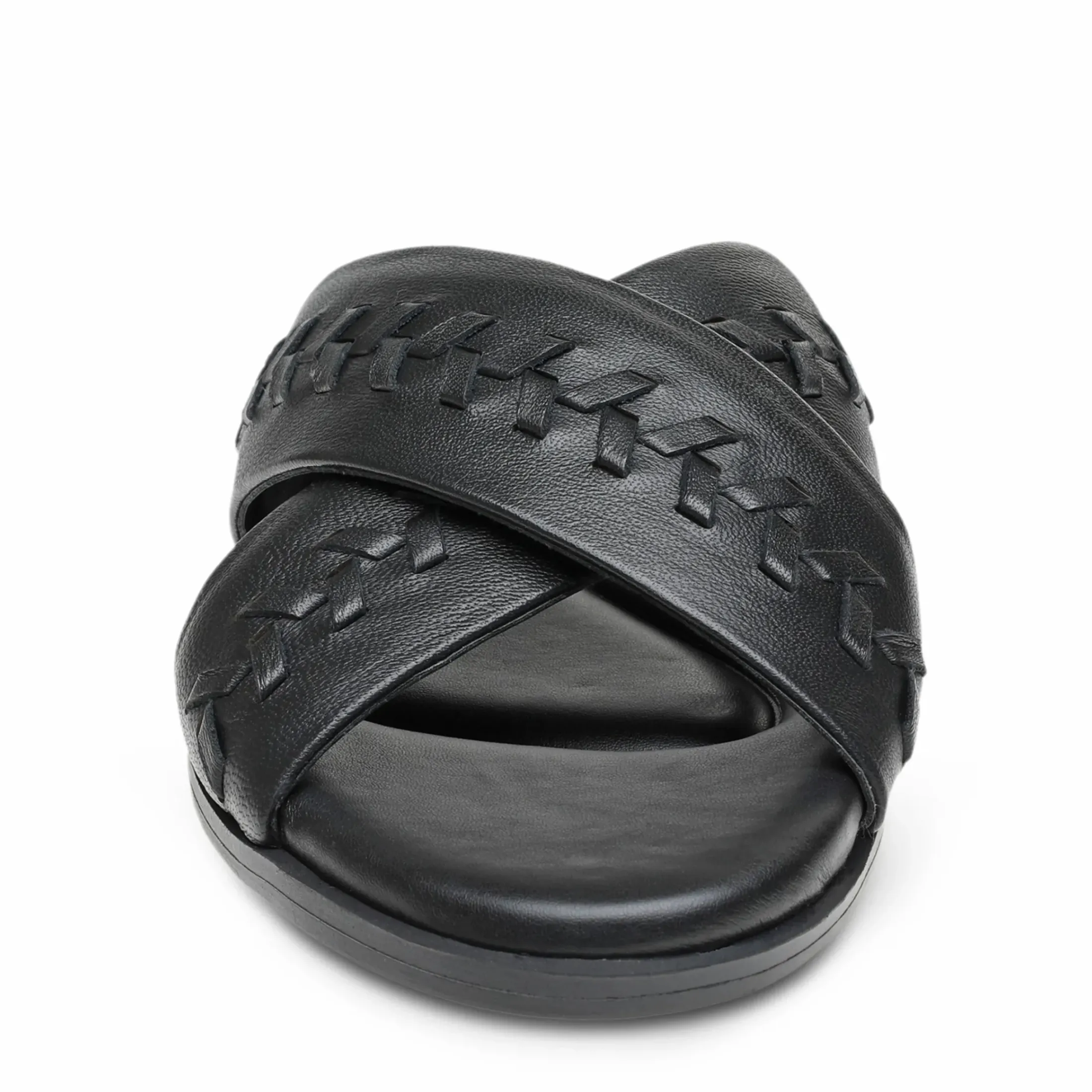 Casual|Flats>Easy Spirit Joella Slide Sandals Black Leather