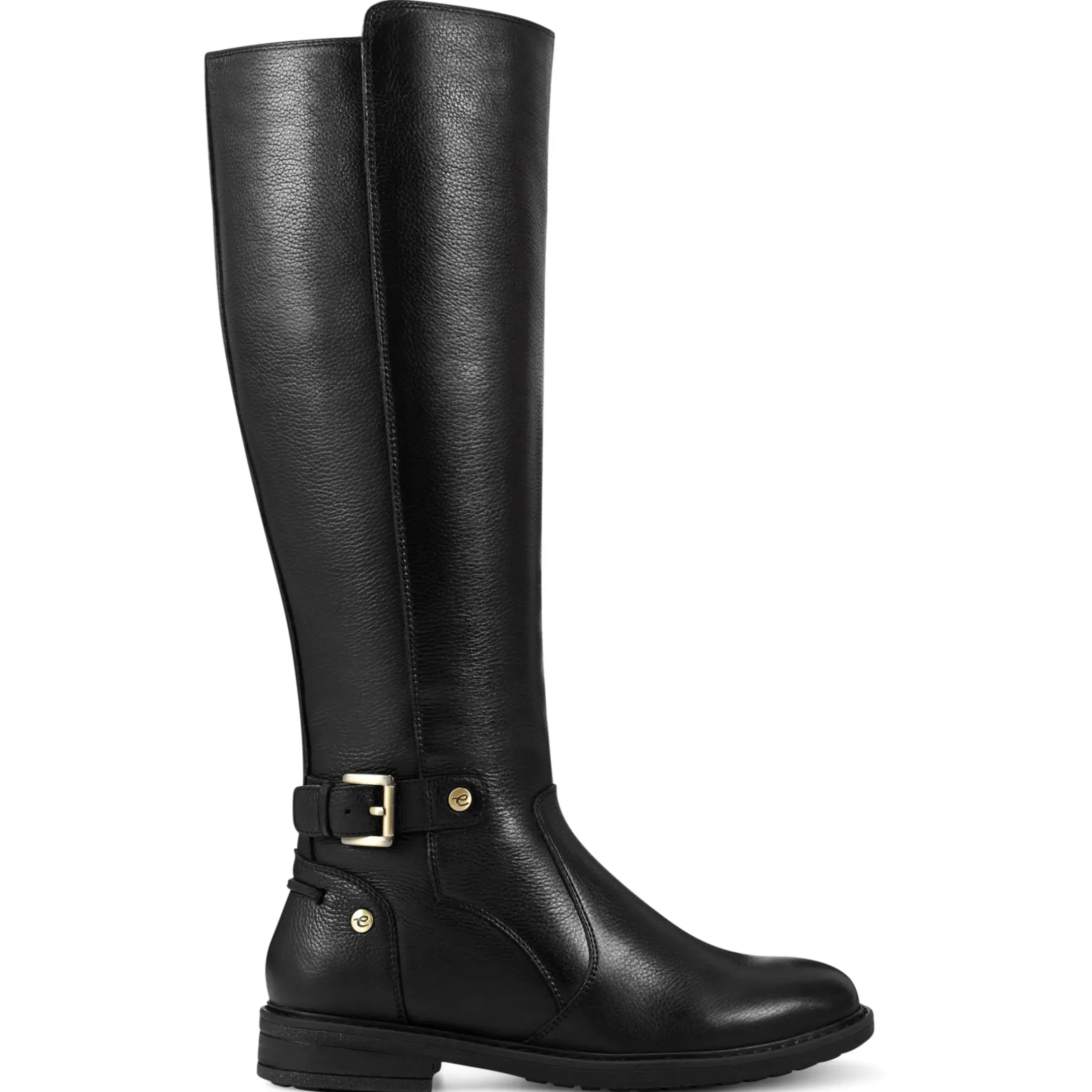 eFlex|eFlex>Easy Spirit Juana Block Heel Casual Boots Black Leather