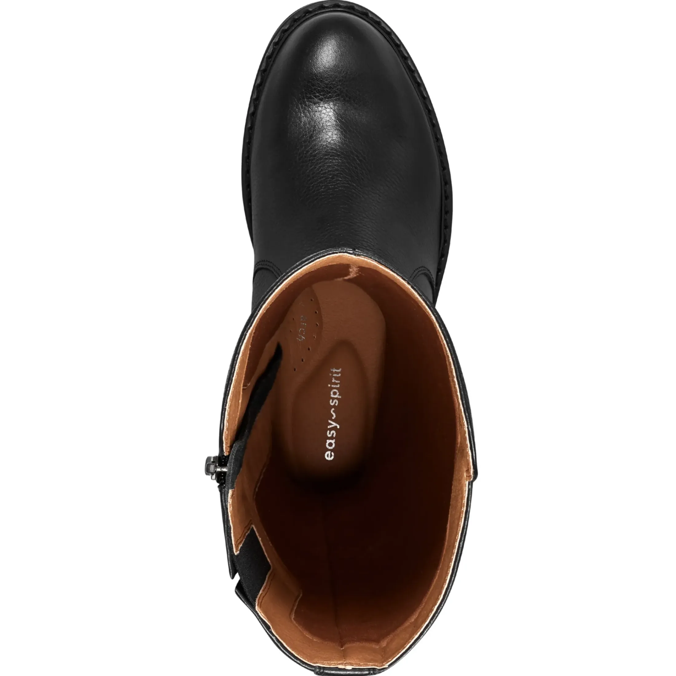 eFlex|eFlex>Easy Spirit Juana Block Heel Casual Boots Black Leather