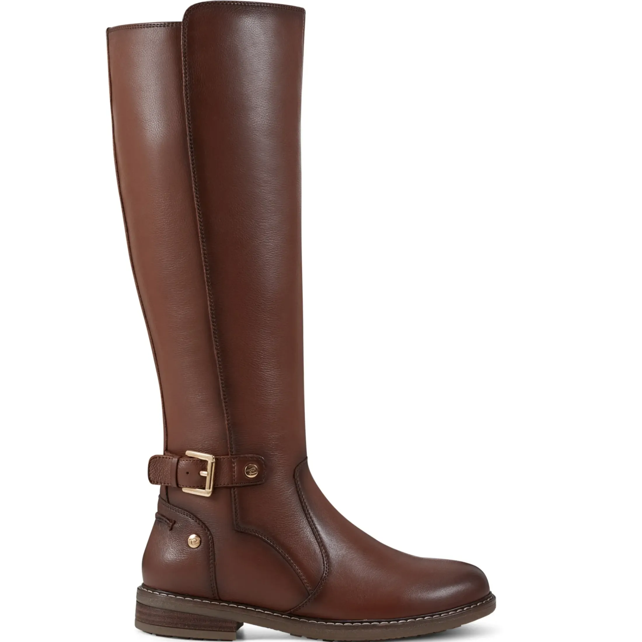 eFlex|eFlex>Easy Spirit Juana Block Heel Casual Boots Medium Brown Leather
