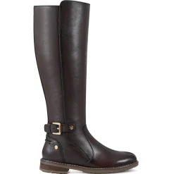 eFlex|eFlex>Easy Spirit Juana Block Heel Casual Boots Dark Brown Leather