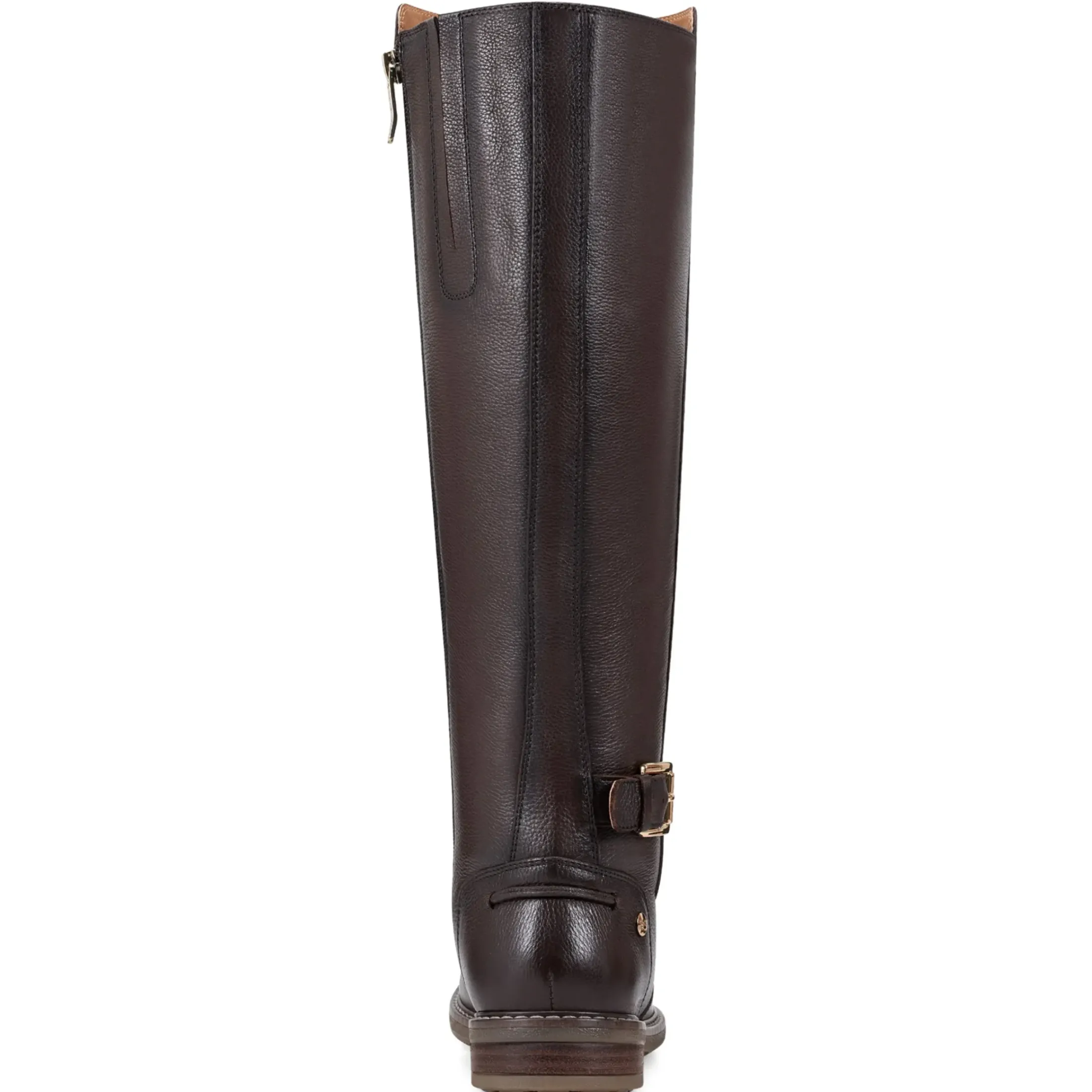 eFlex|eFlex>Easy Spirit Juana Block Heel Casual Boots Dark Brown Leather