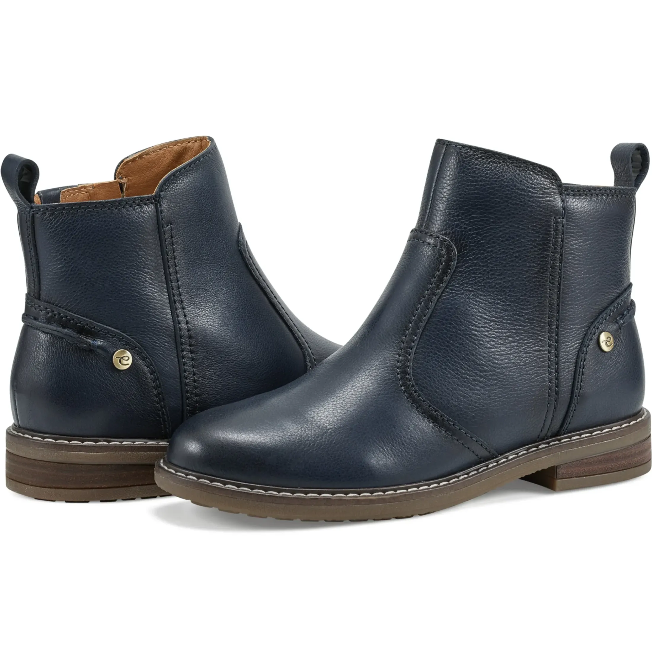eFlex|eFlex>Easy Spirit Juna Casual Booties Navy Leather