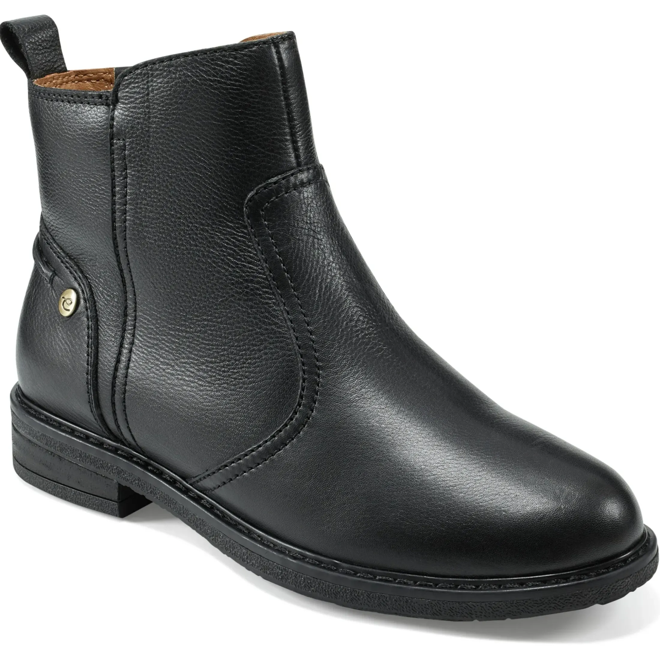 eFlex|eFlex>Easy Spirit Juna Casual Booties Black Leather