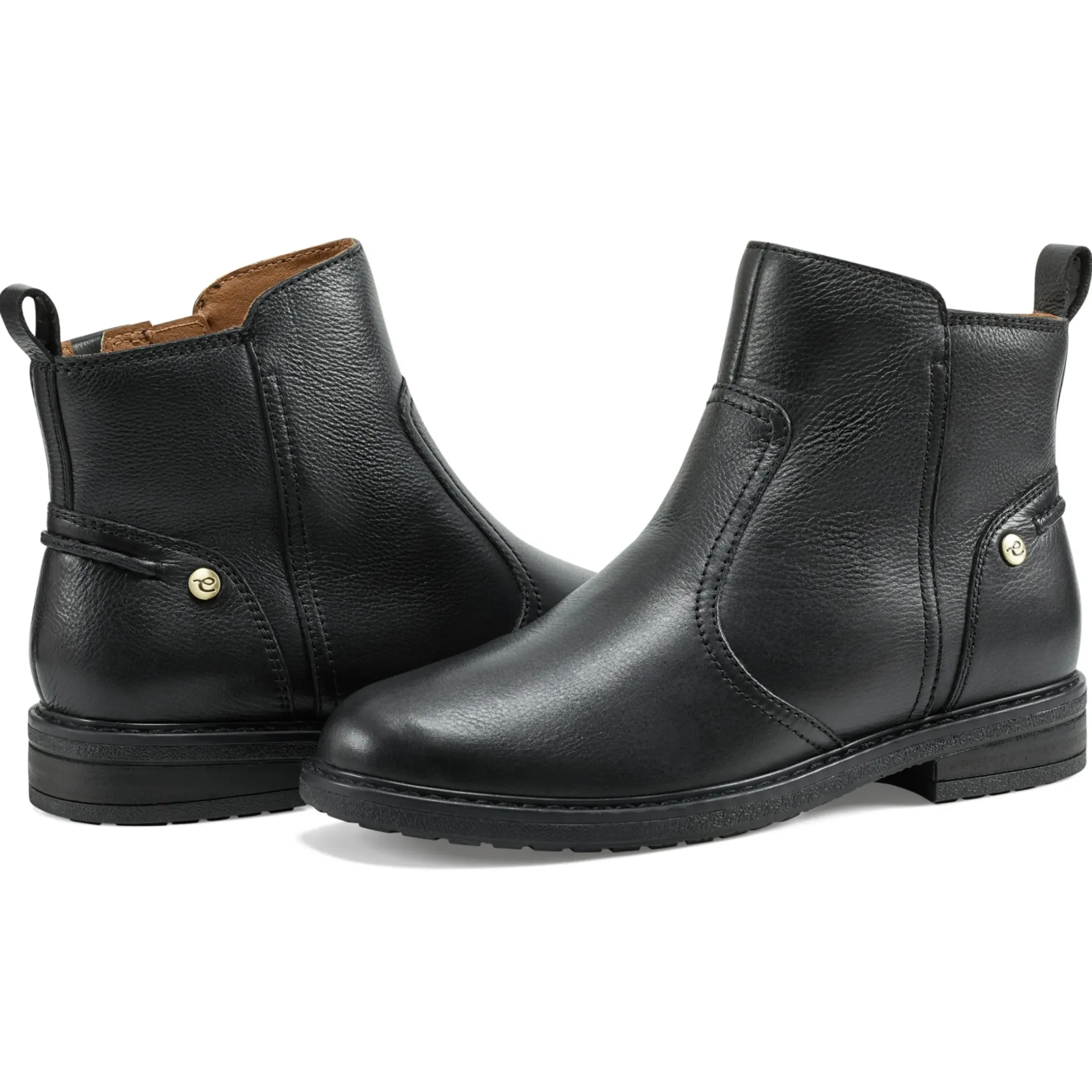 eFlex|eFlex>Easy Spirit Juna Casual Booties Black Leather