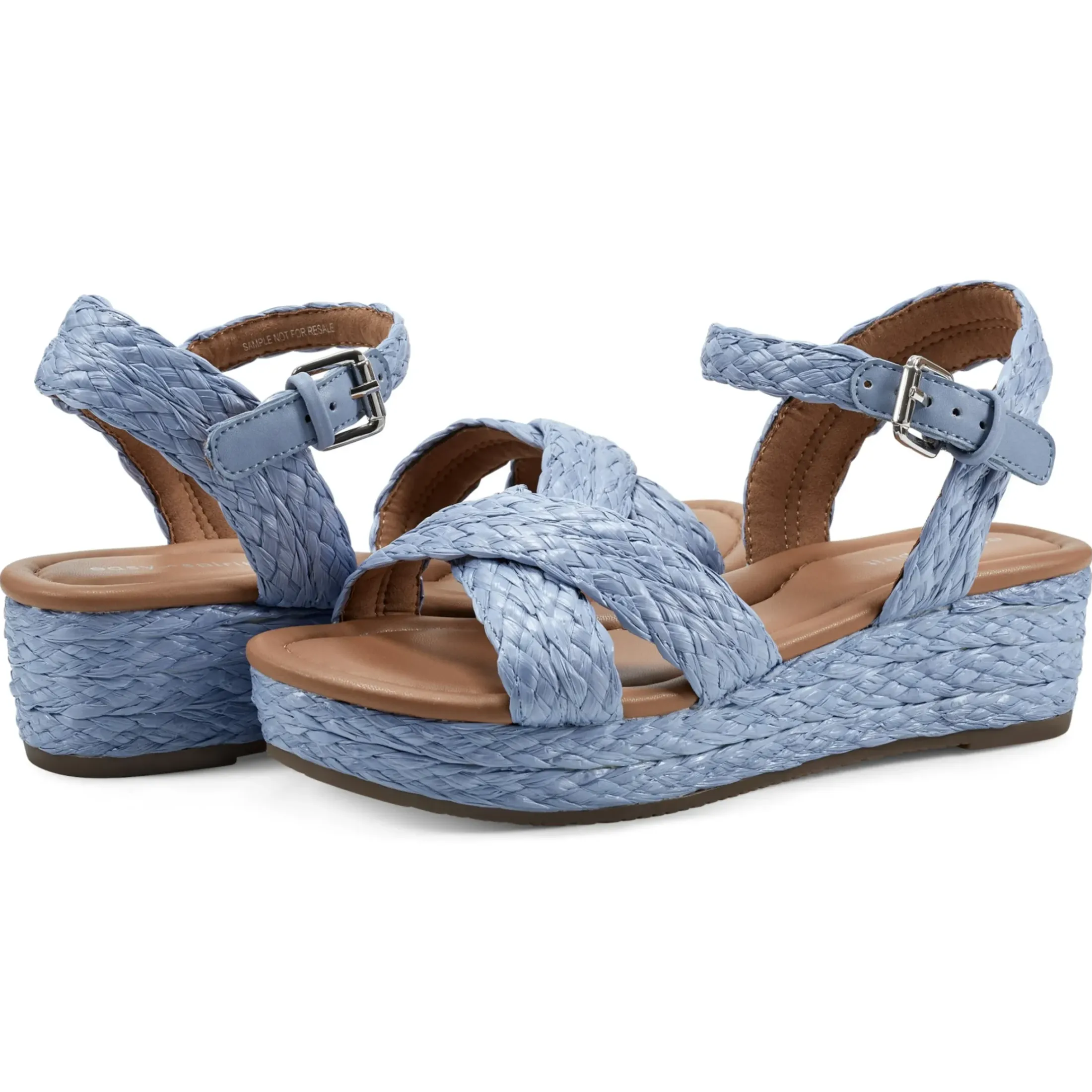 Dress|Sandals>Easy Spirit Karissa Espadrille Sandals Light Blue Raffia
