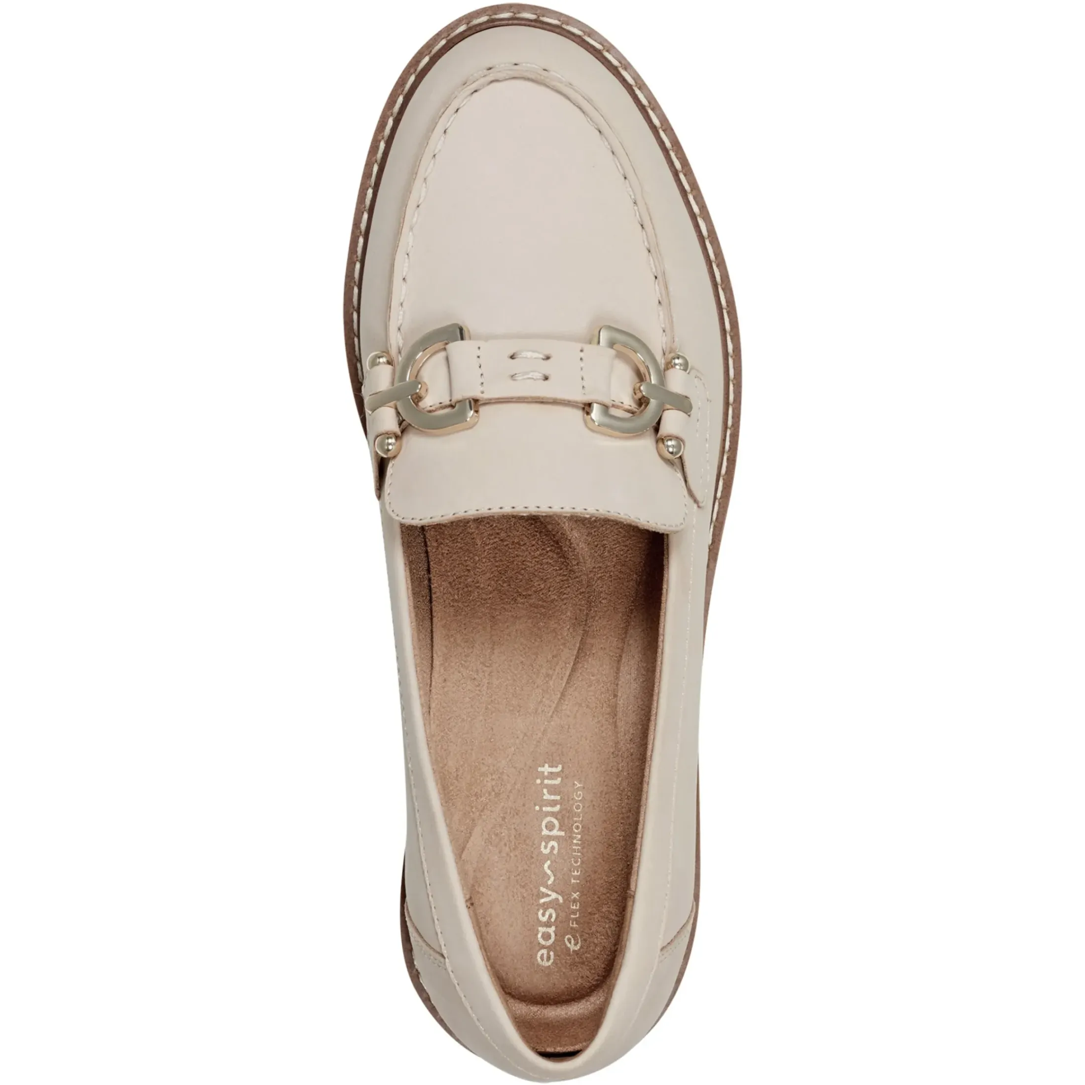 eFlex|eFlex>Easy Spirit Kinndle Lug Sole Casual Loafers Light Natural Nubuck