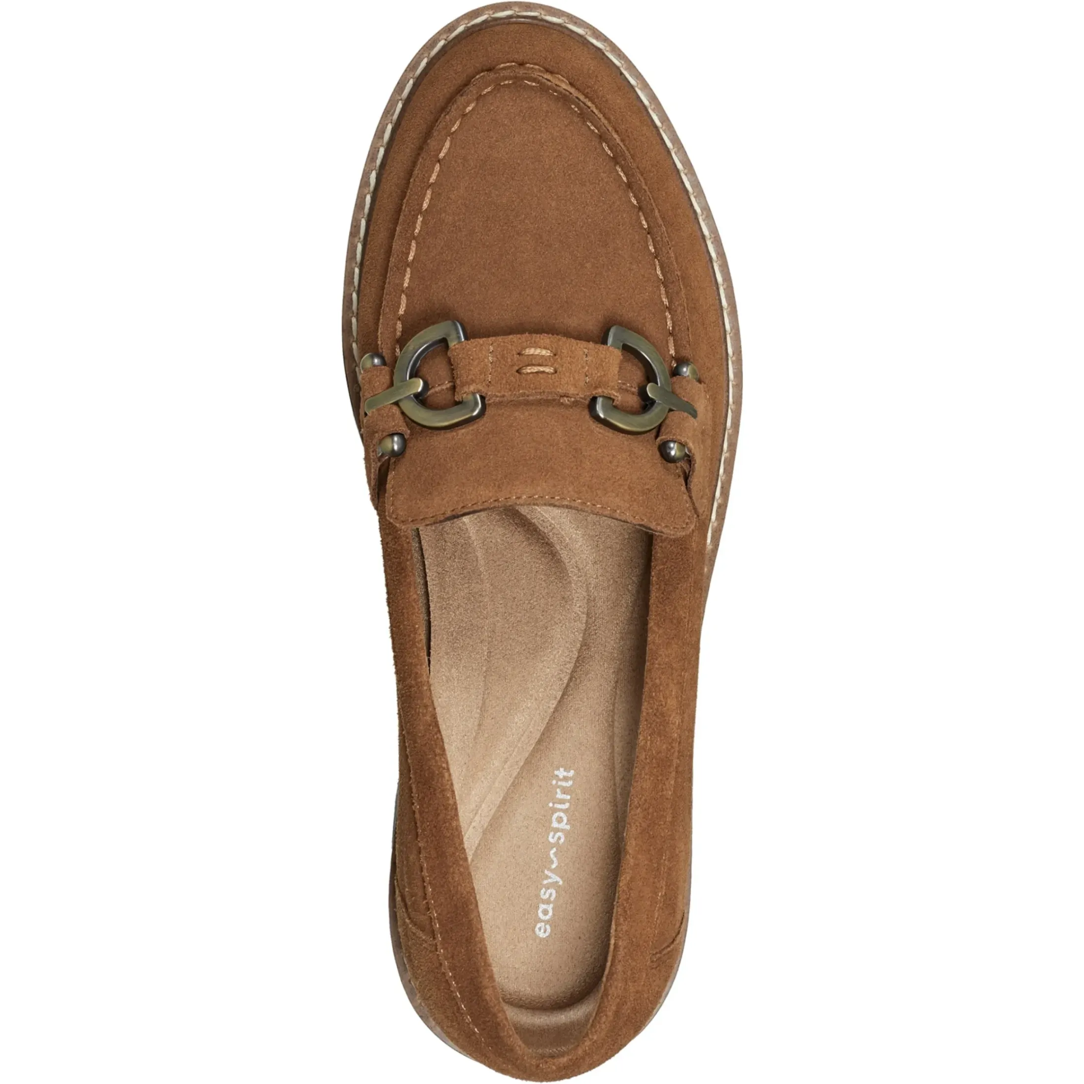 eFlex|eFlex>Easy Spirit Kinndle Lug Sole Casual Loafers Brown Suede