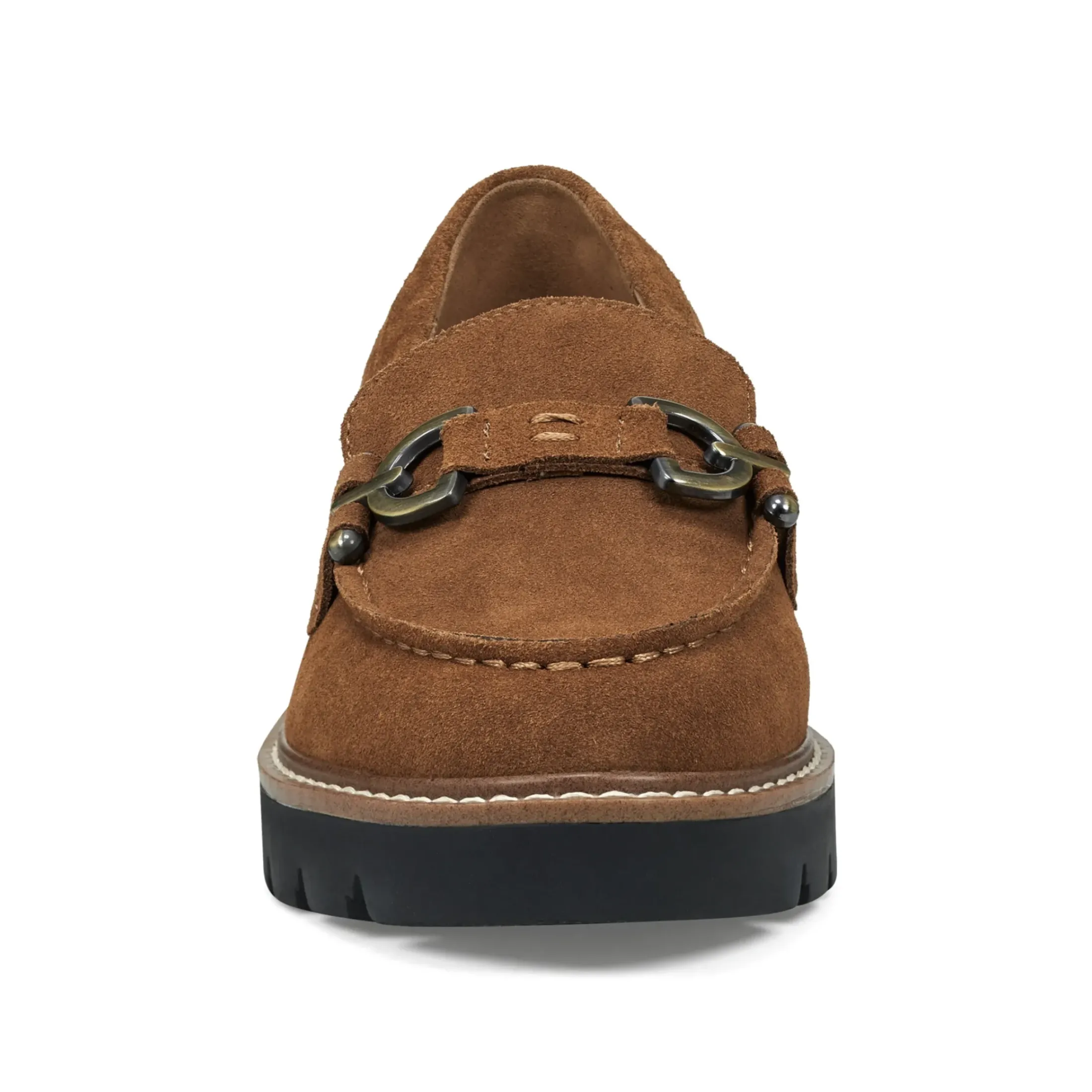 eFlex|eFlex>Easy Spirit Kinndle Lug Sole Casual Loafers Brown Suede