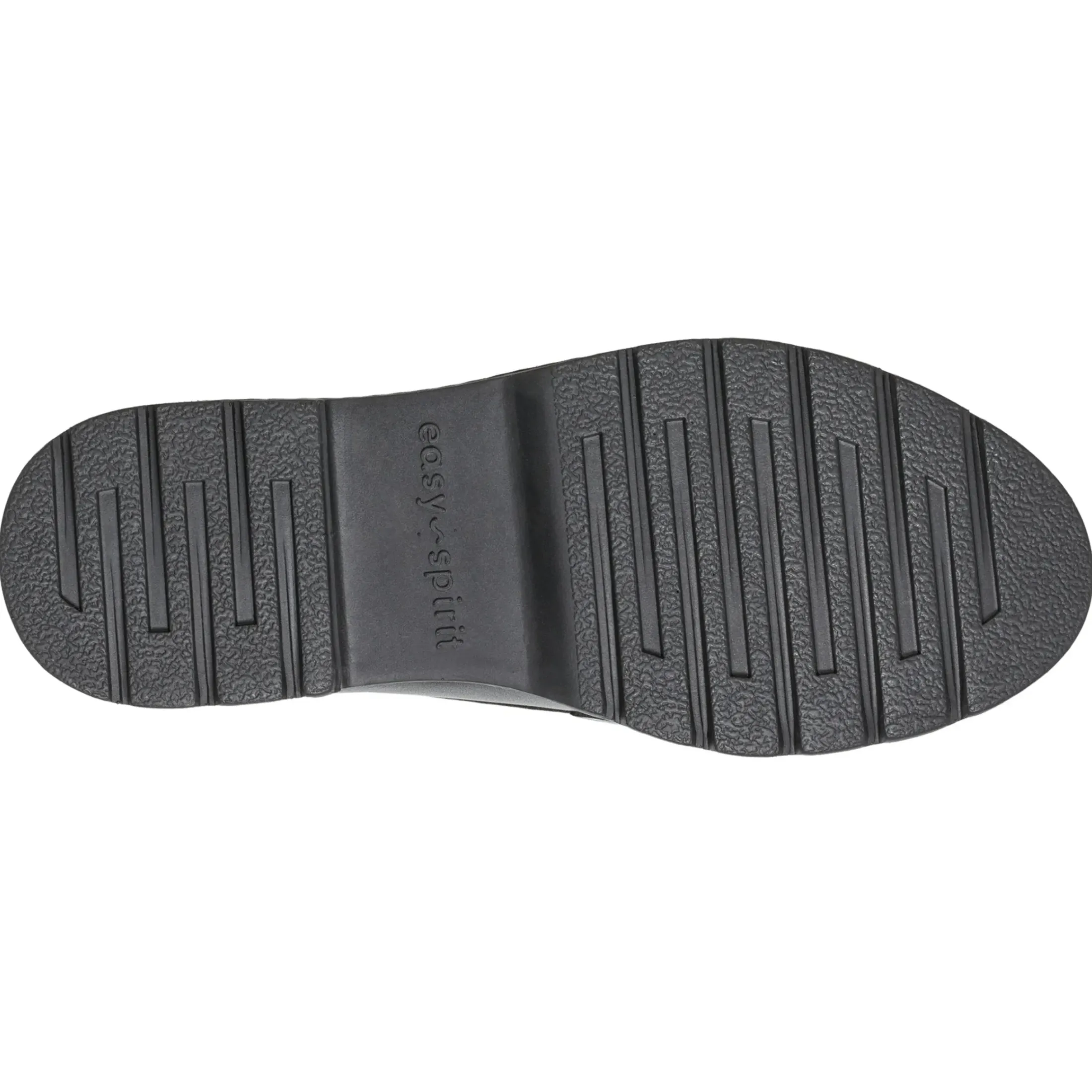 eFlex|eFlex>Easy Spirit Kinndle Lug Sole Casual Loafers Black Leather
