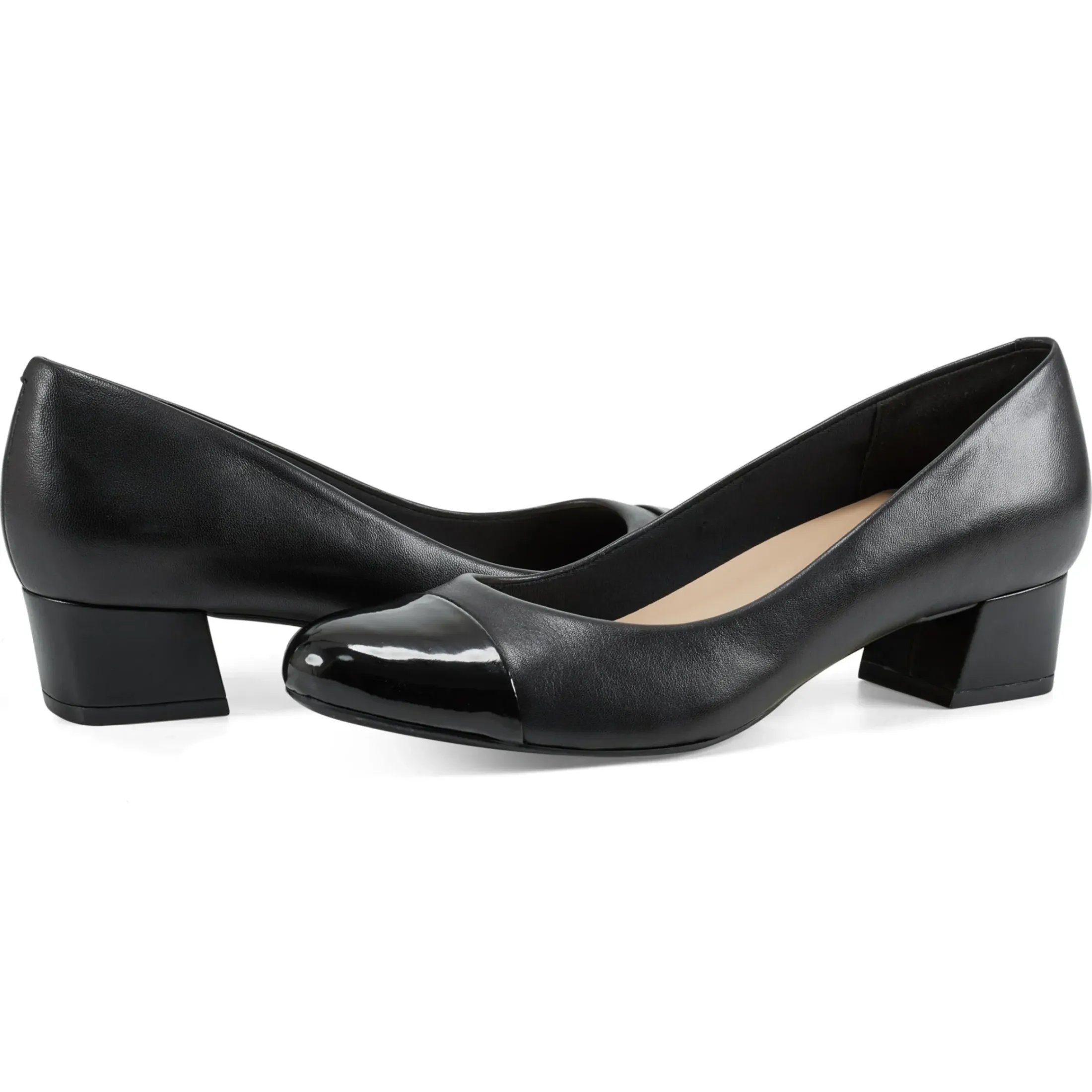 Low Heels|Libie Dress Pumps>Easy Spirit Libie Dress Pumps Black Leather
