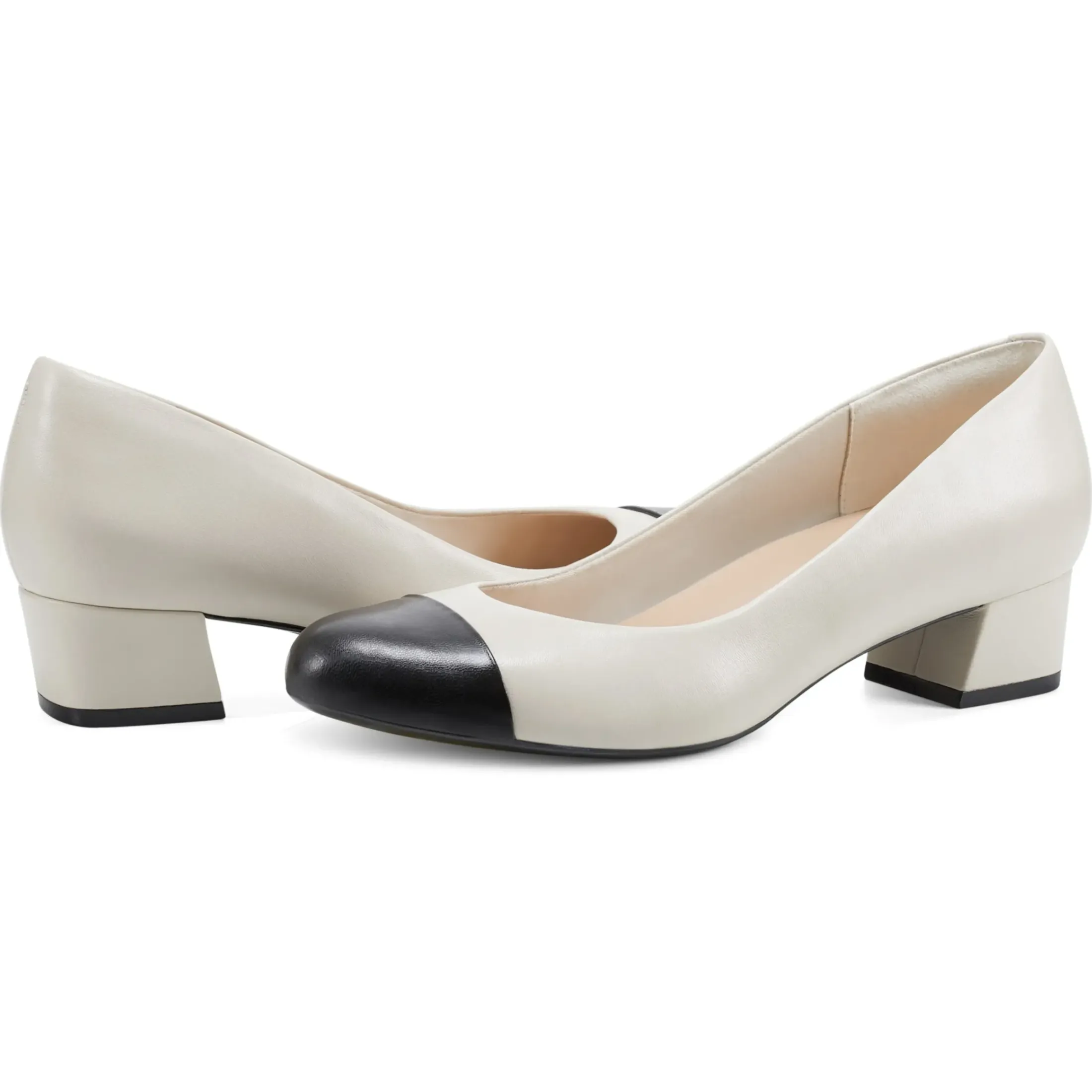 Libie Dress Pumps|Low Heels>Easy Spirit Libie Dress Pumps Ivory Leather