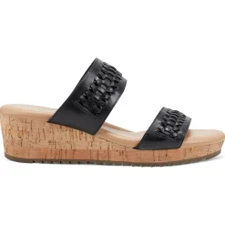 Dress|Sandals>Easy Spirit Lillia Platform Wedge Sandals Black Leather