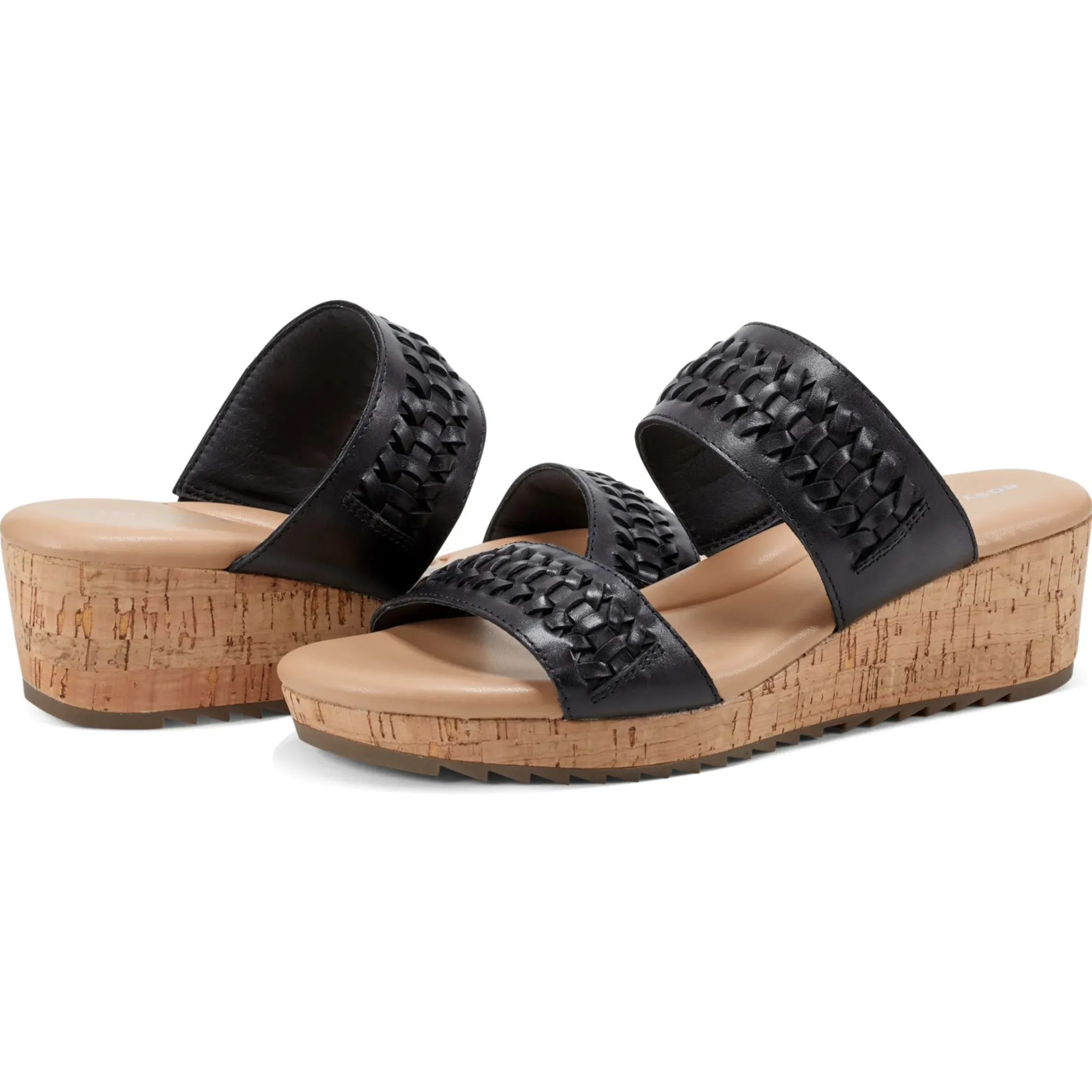 Dress|Sandals>Easy Spirit Lillia Platform Wedge Sandals Black Leather