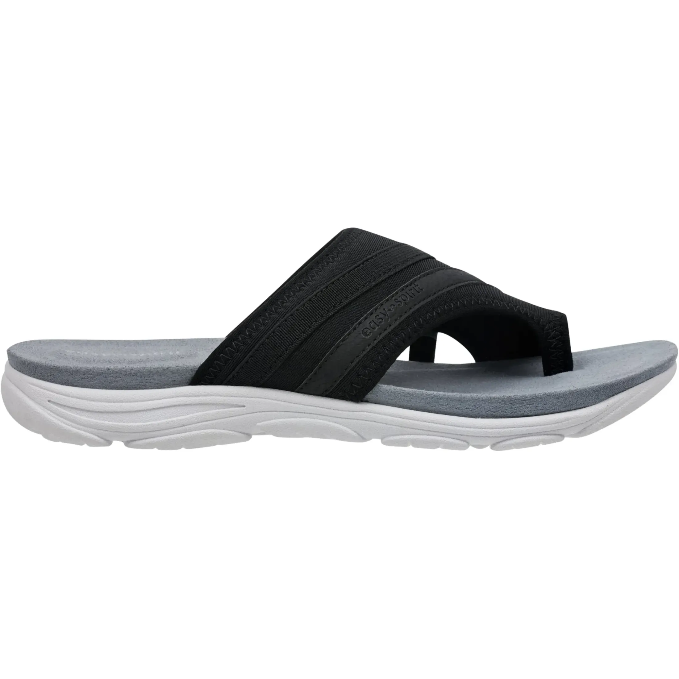 Casual|Flats>Easy Spirit Lola Slip On Sandals Black Fabric