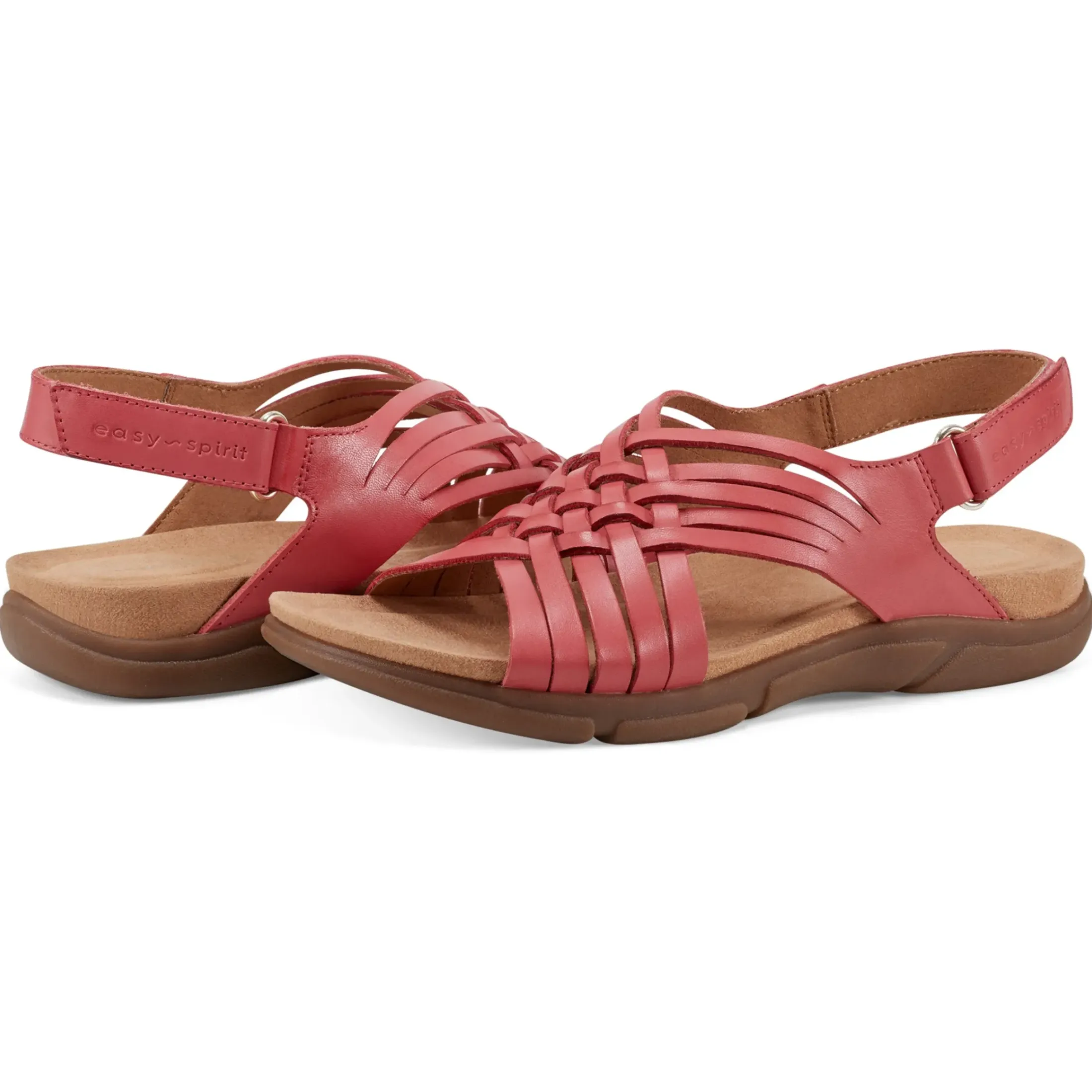 Mar|Casual>Easy Spirit Mar Sandals Coral Leather