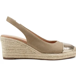 Sandals|Slip Ons>Easy Spirit Margie Platform Wedge Slingbacks Gold