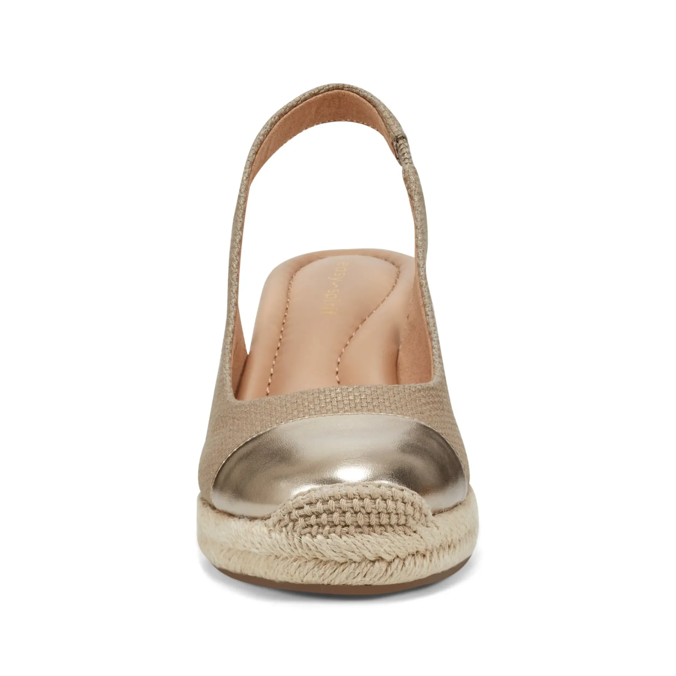 Sandals|Slip Ons>Easy Spirit Margie Platform Wedge Slingbacks Gold