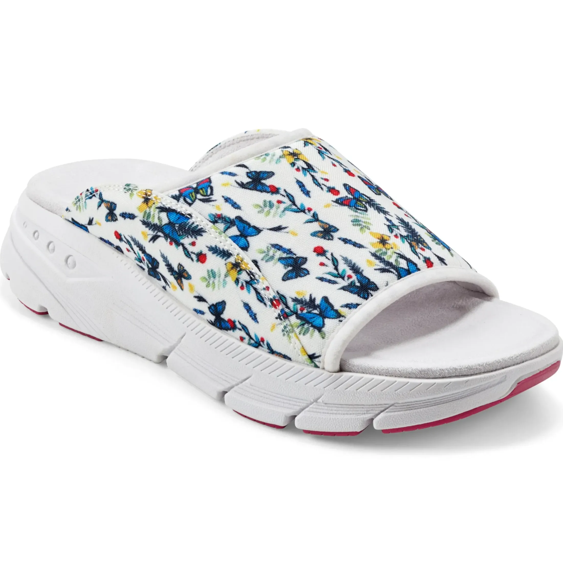 eMove|Sport>Easy Spirit Maria EMOVE Slip On Walking Sandals White Multi Butterfly Floral