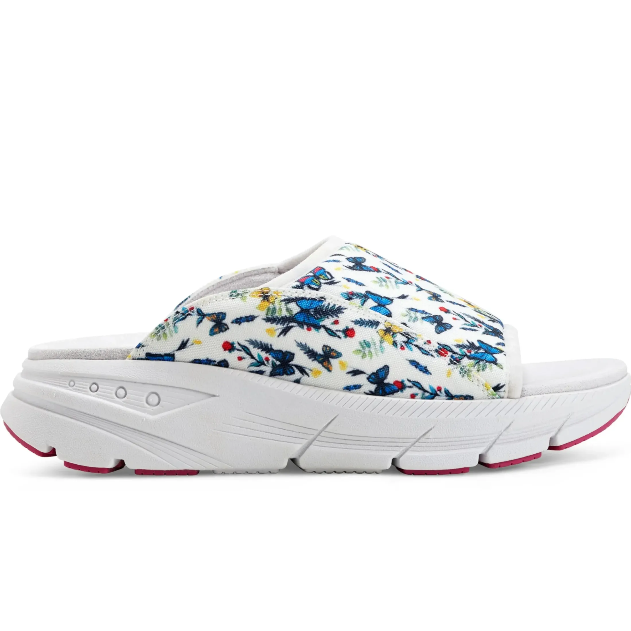 eMove|Sport>Easy Spirit Maria EMOVE Slip On Walking Sandals White Multi Butterfly Floral