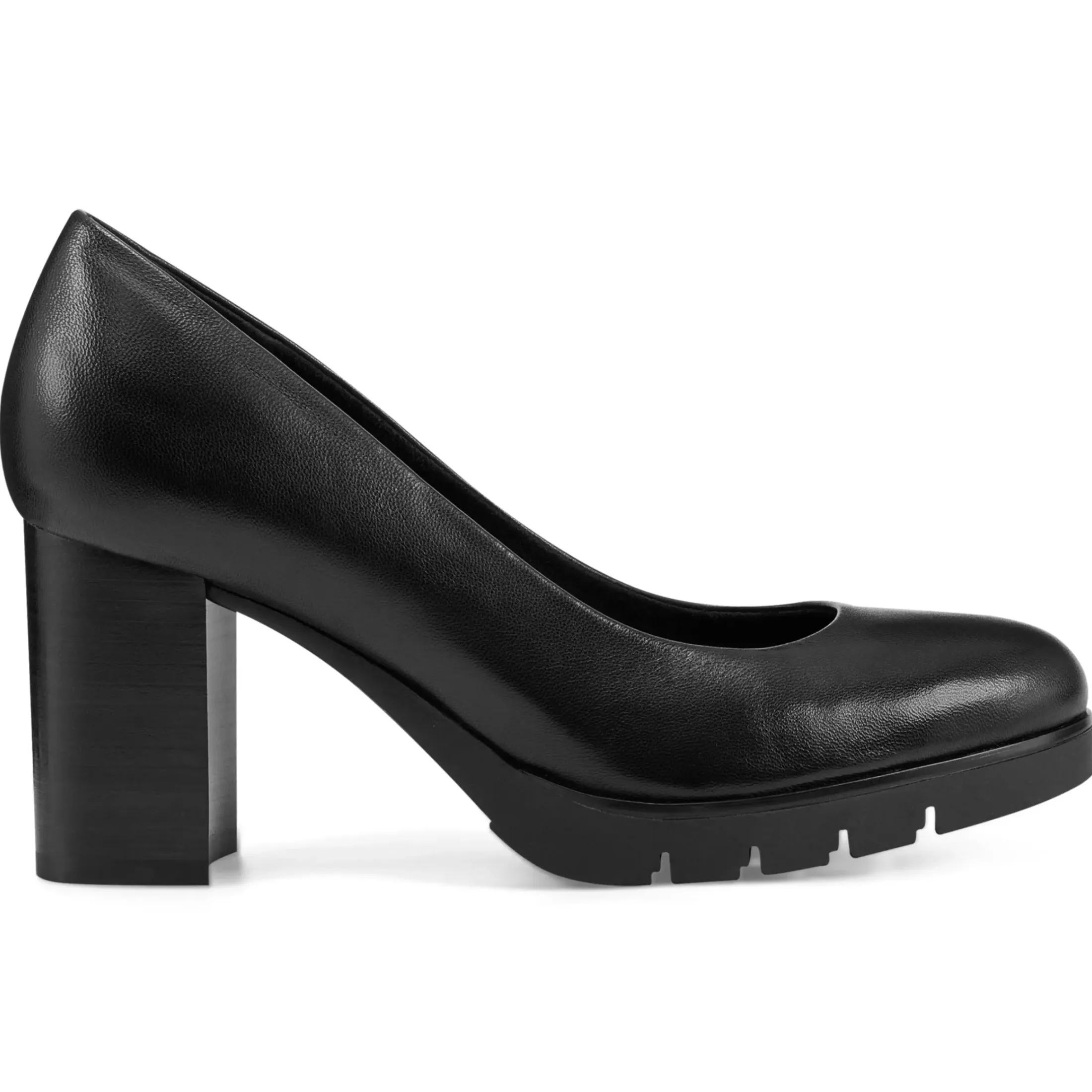 eFlex|eFlex>Easy Spirit Mckay Lug Sole Dress Pumps Black Leather