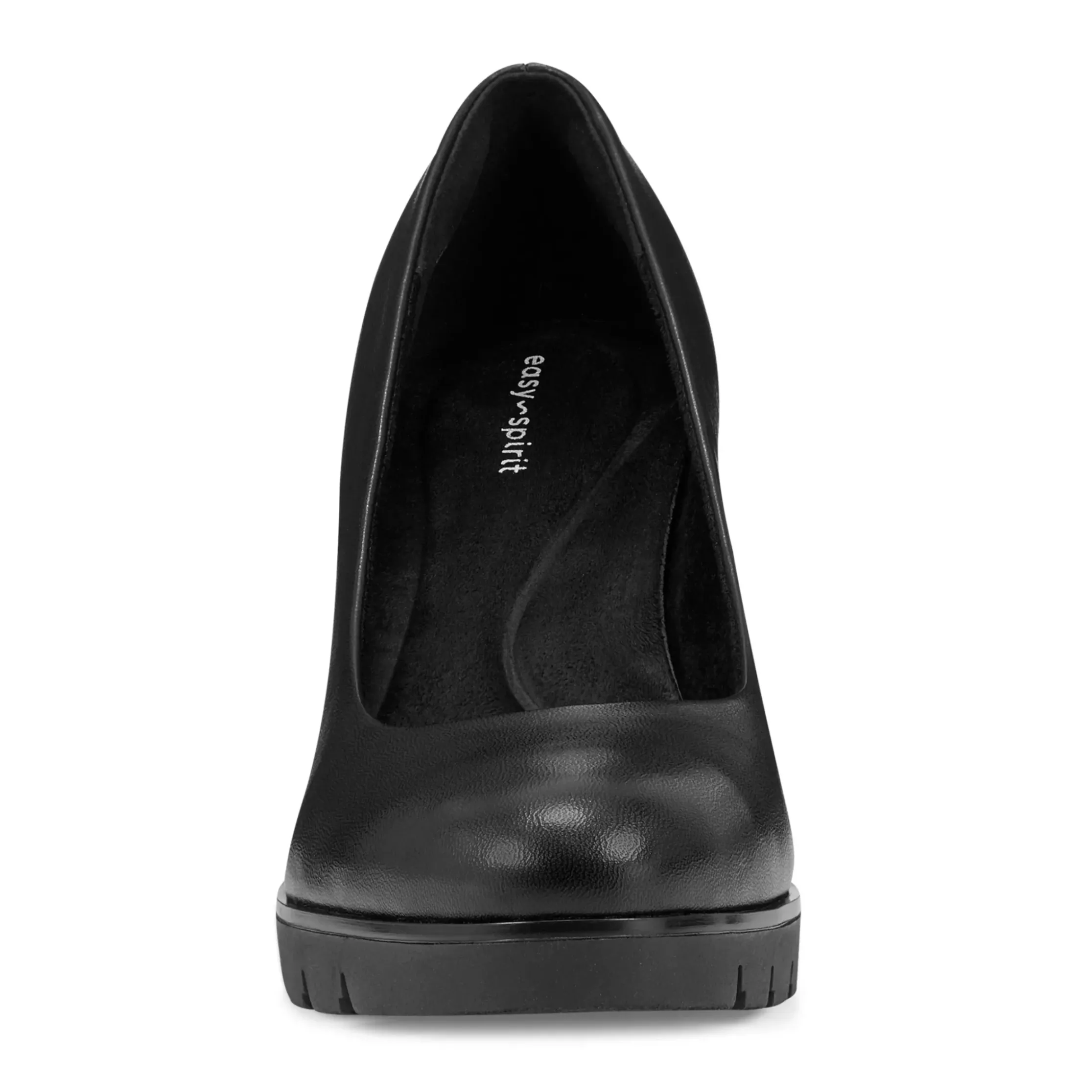 eFlex|eFlex>Easy Spirit Mckay Lug Sole Dress Pumps Black Leather