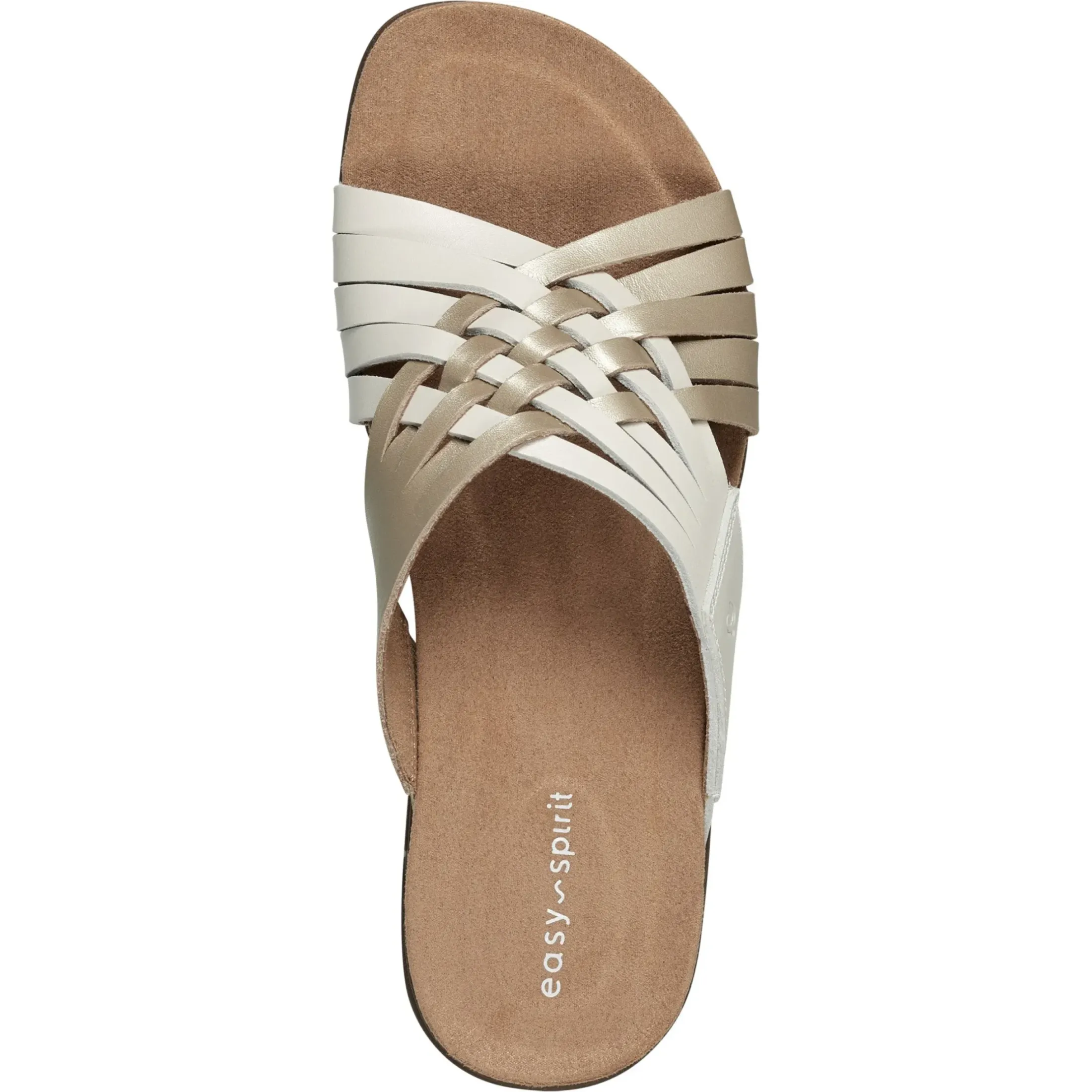 Mar|Casual>Easy Spirit Meadow Slip On Sandals Chic Cream Pearlized