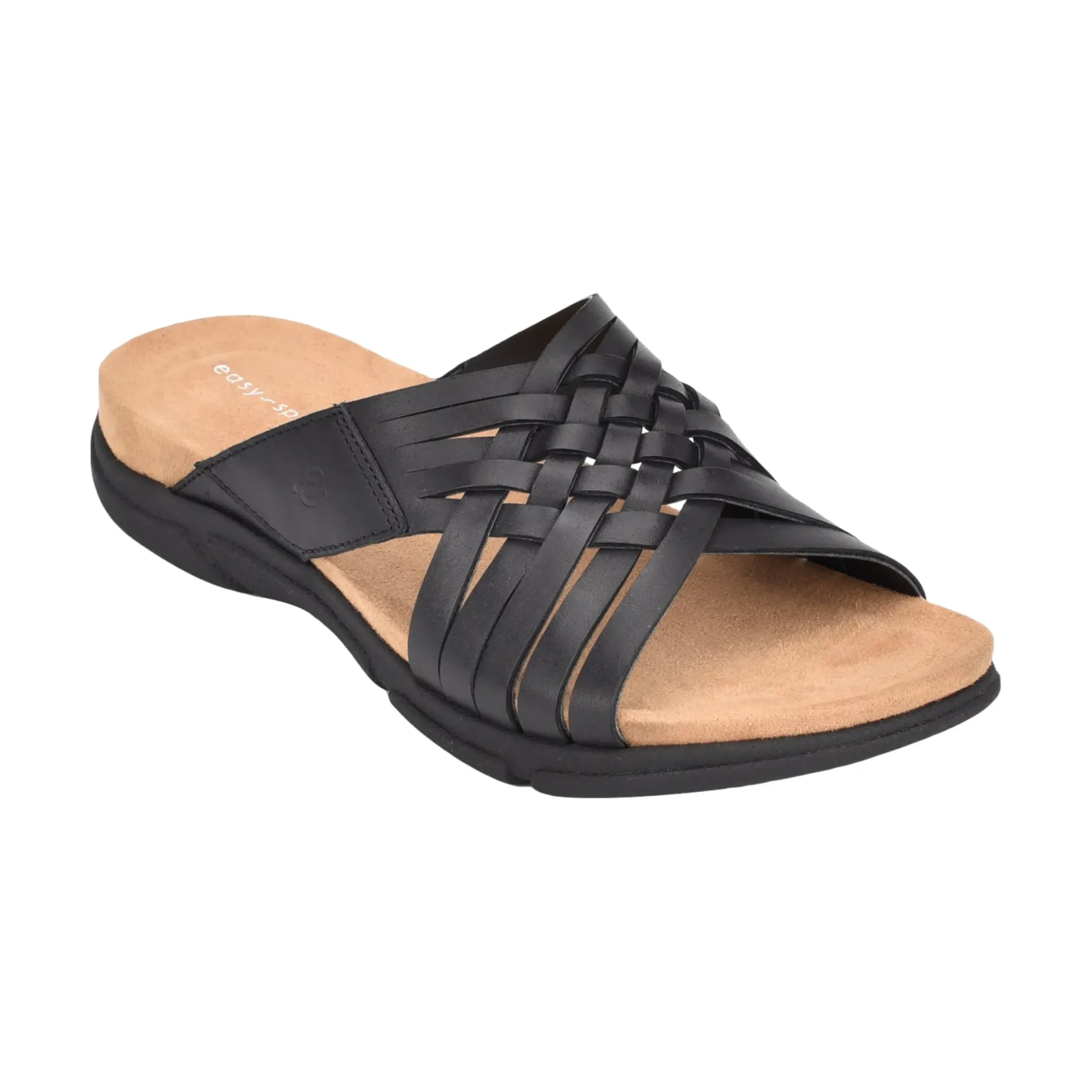 Mar|Casual>Easy Spirit Meadow Slip On Sandals Black Leather