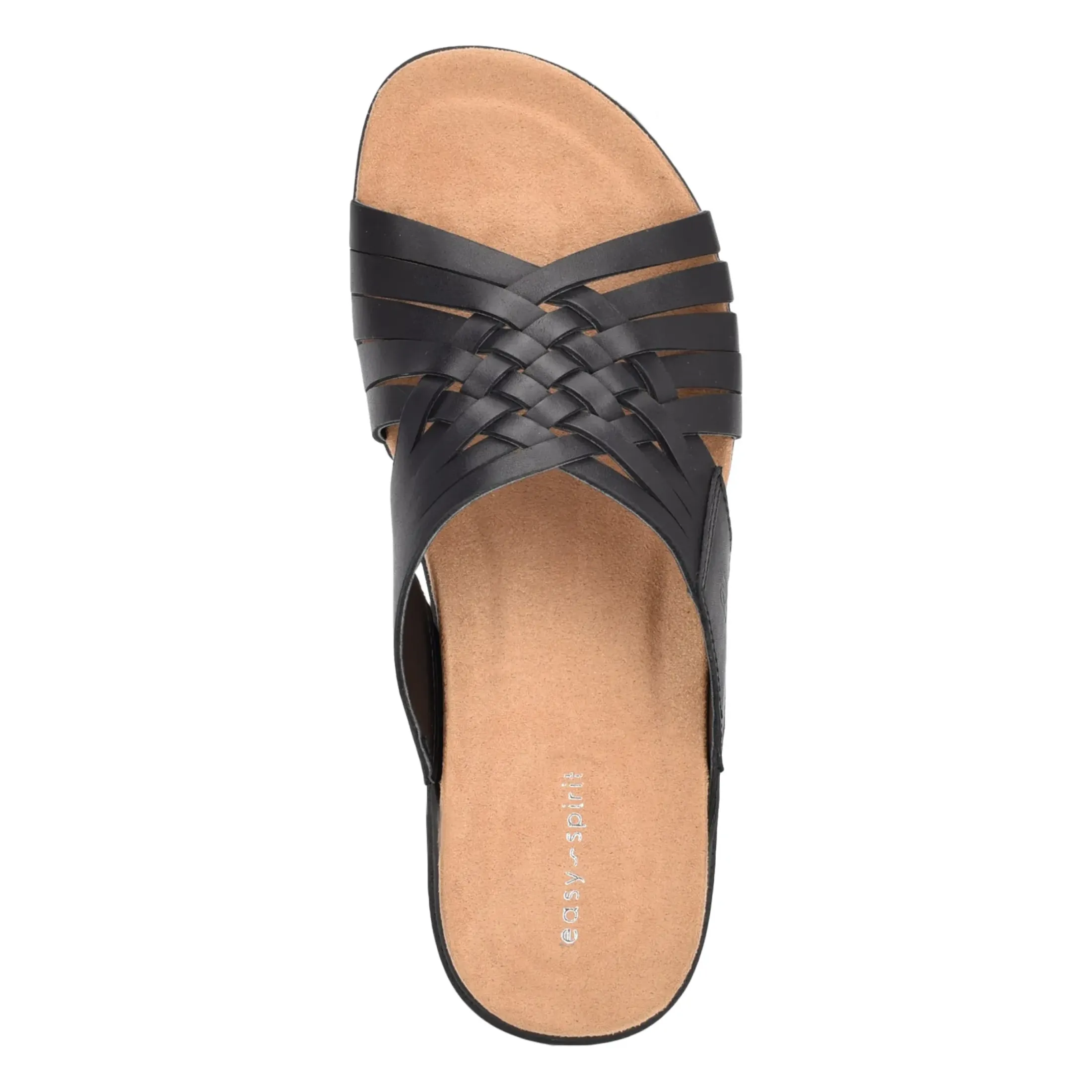 Mar|Casual>Easy Spirit Meadow Slip On Sandals Black Leather