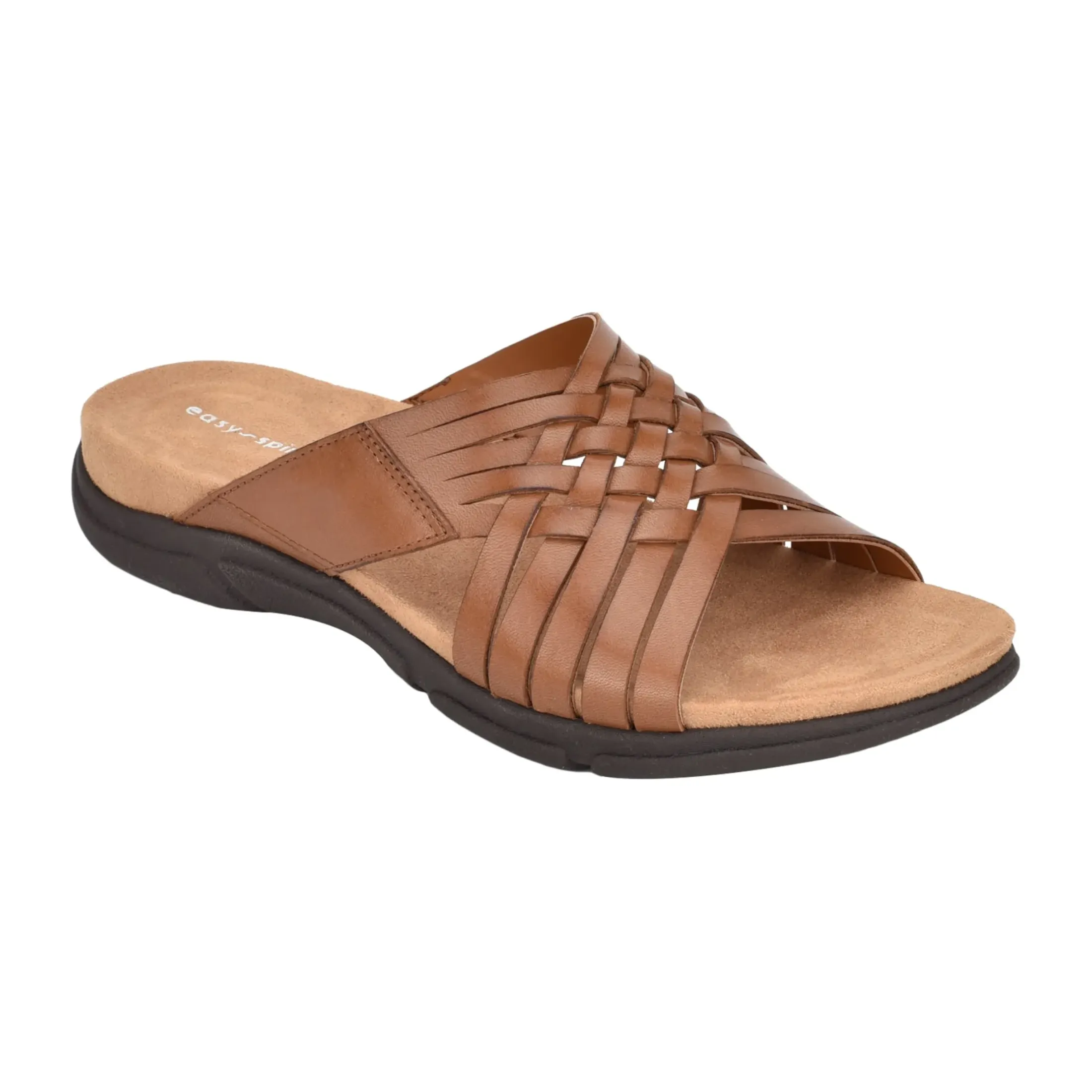 Mar|Casual>Easy Spirit Meadow Slip On Sandals Brown Leather