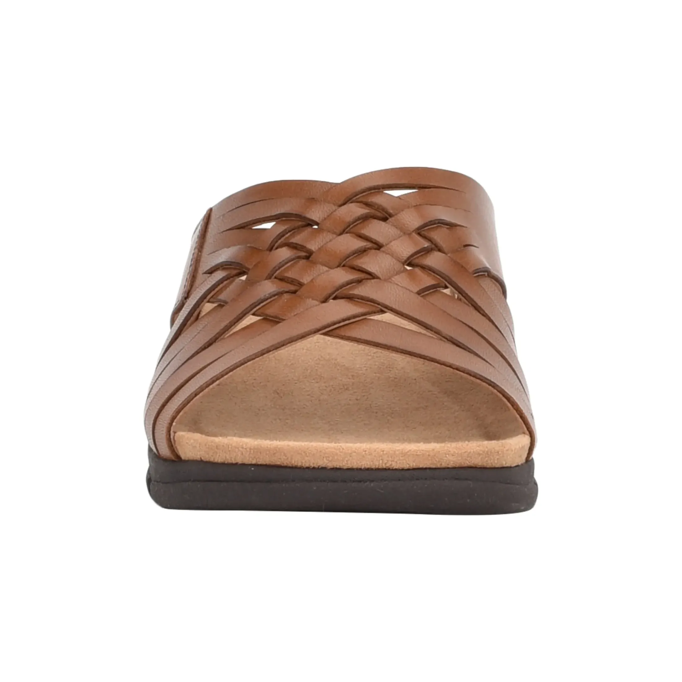 Mar|Casual>Easy Spirit Meadow Slip On Sandals Brown Leather