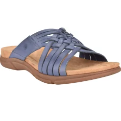 Mar|Casual>Easy Spirit Meadow Slip On Sandals Blue Leather