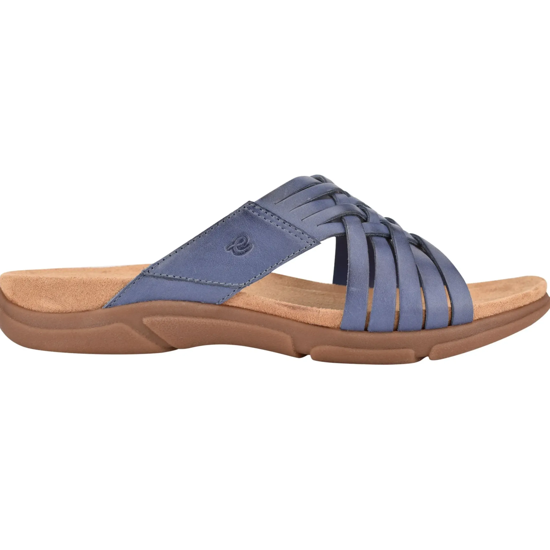 Mar|Casual>Easy Spirit Meadow Slip On Sandals Blue Leather