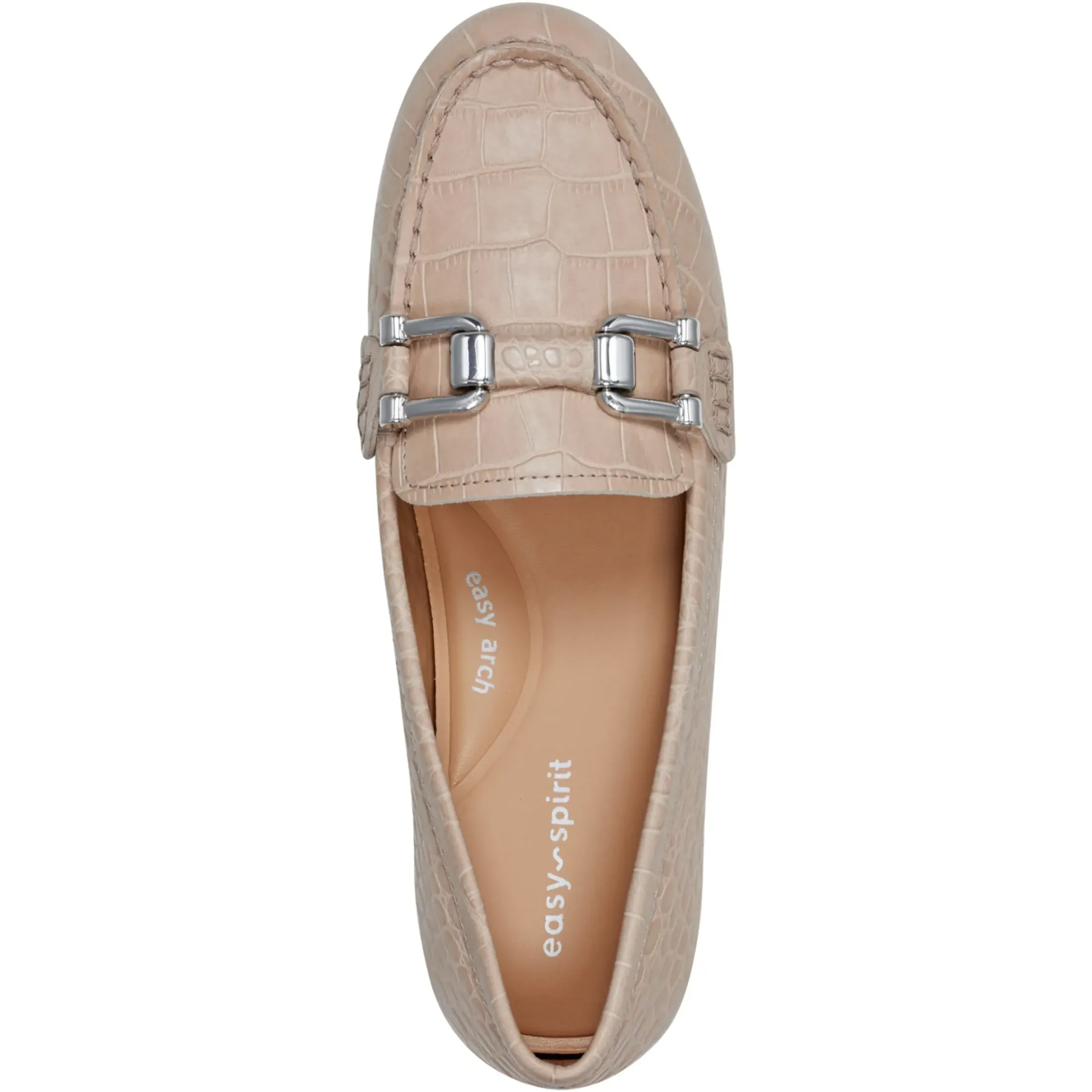 Slip Ons|Slip Ons>Easy Spirit Megan Casual Loafers Natural Croco